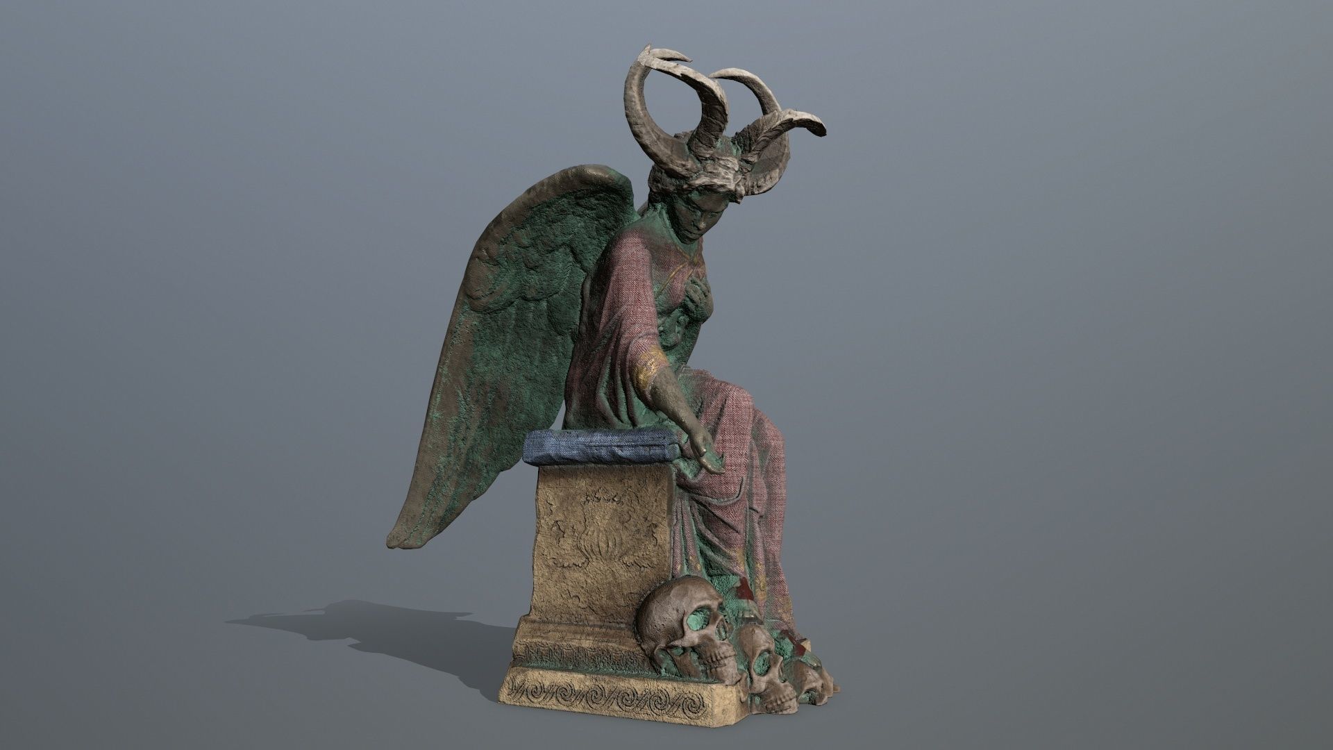 Angel Statue Low-poly 3D model_7