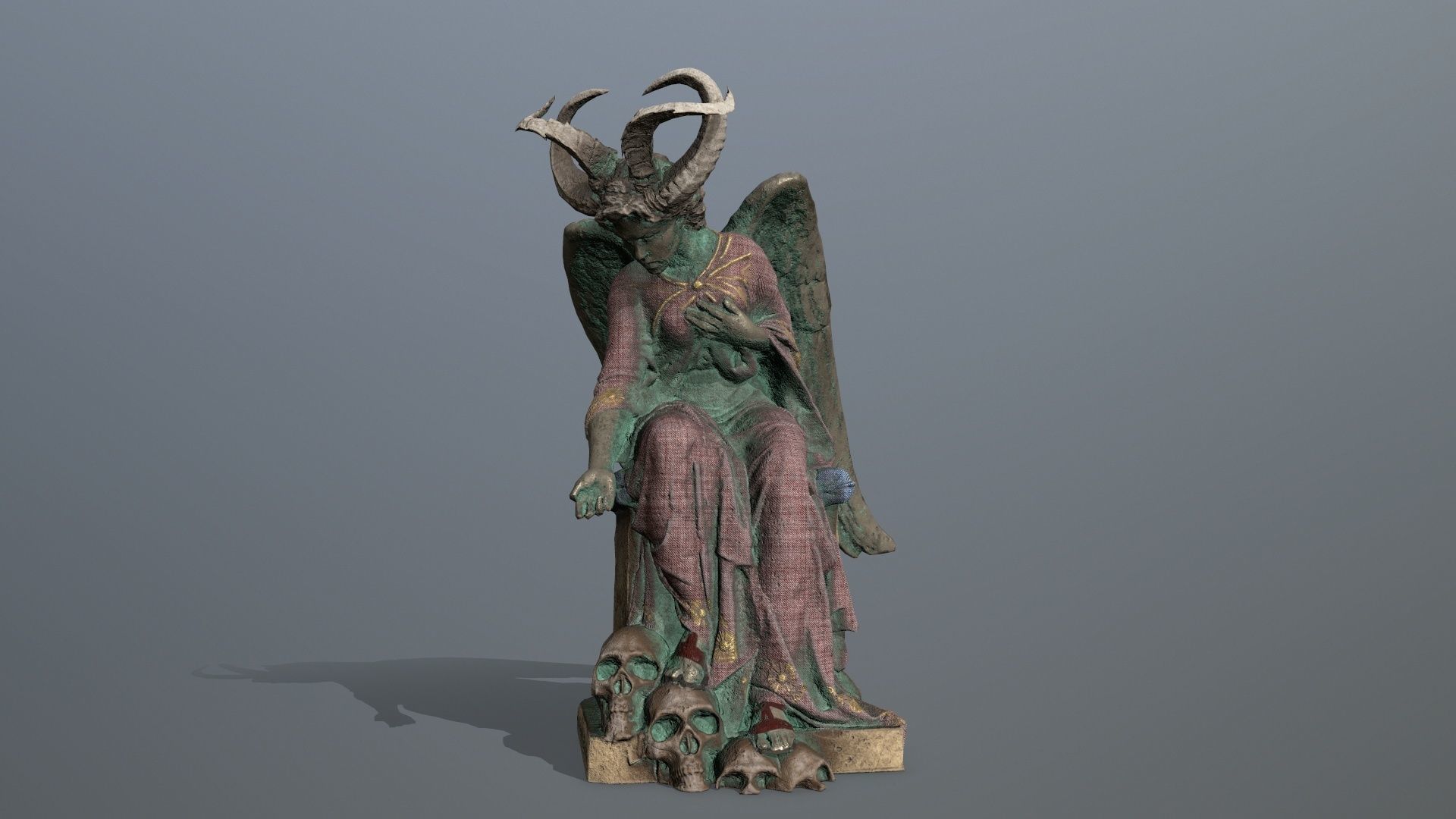 Angel Statue Low-poly 3D model_9