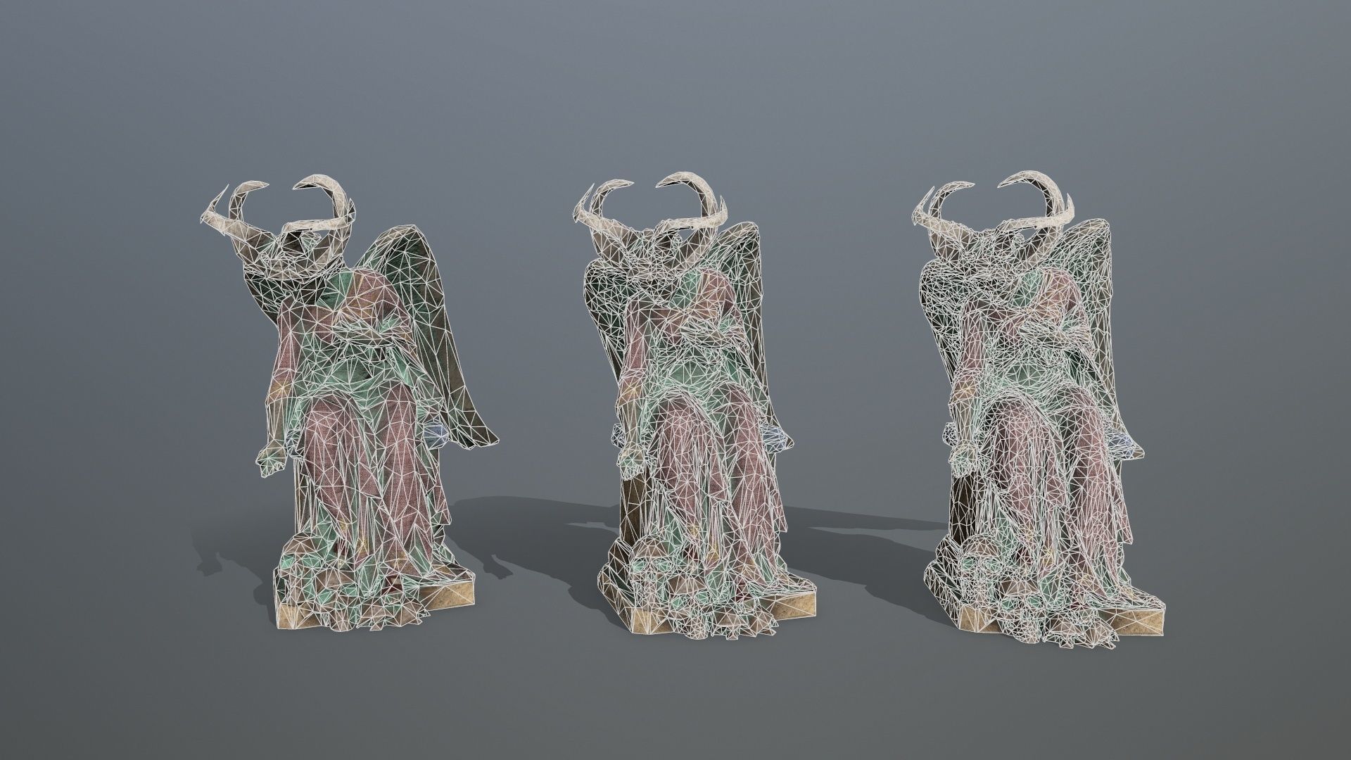 Angel Statue Low-poly 3D model_12