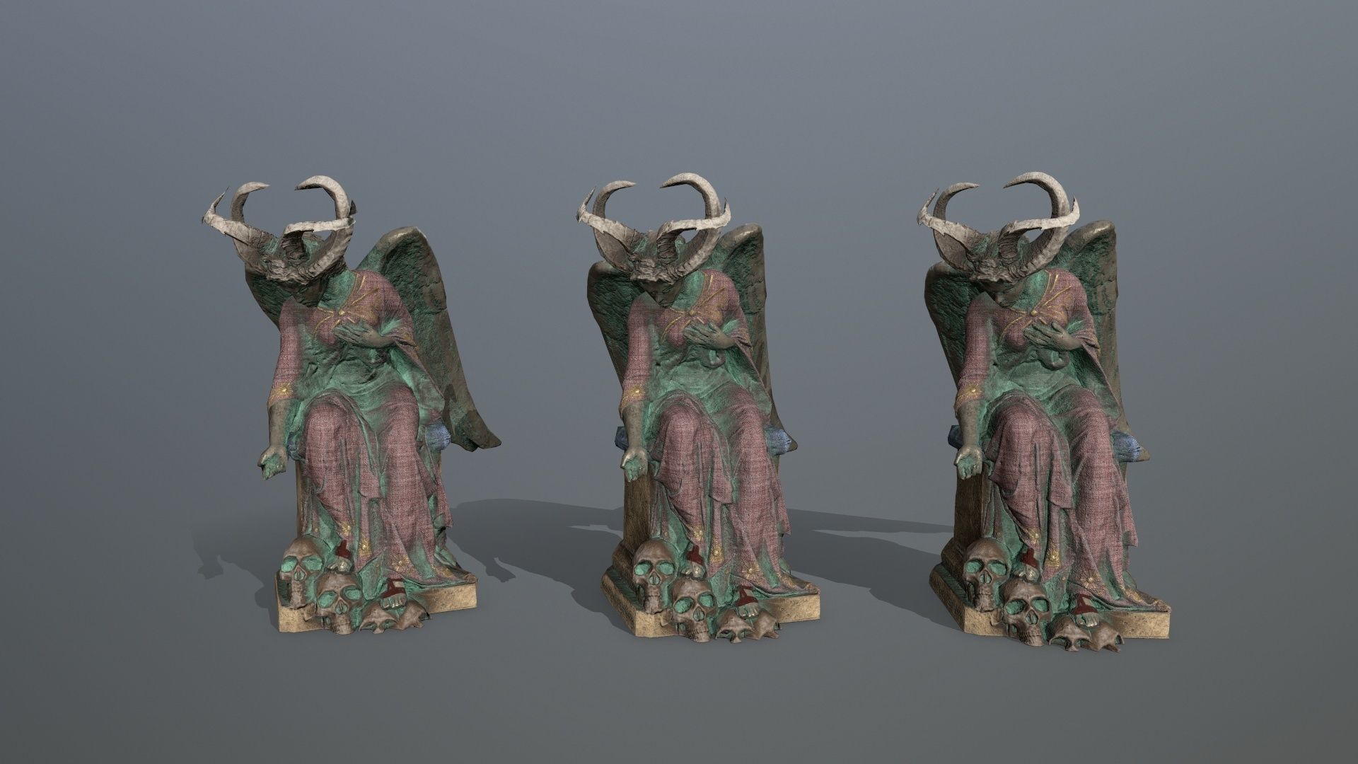 Angel Statue Low-poly 3D model_11