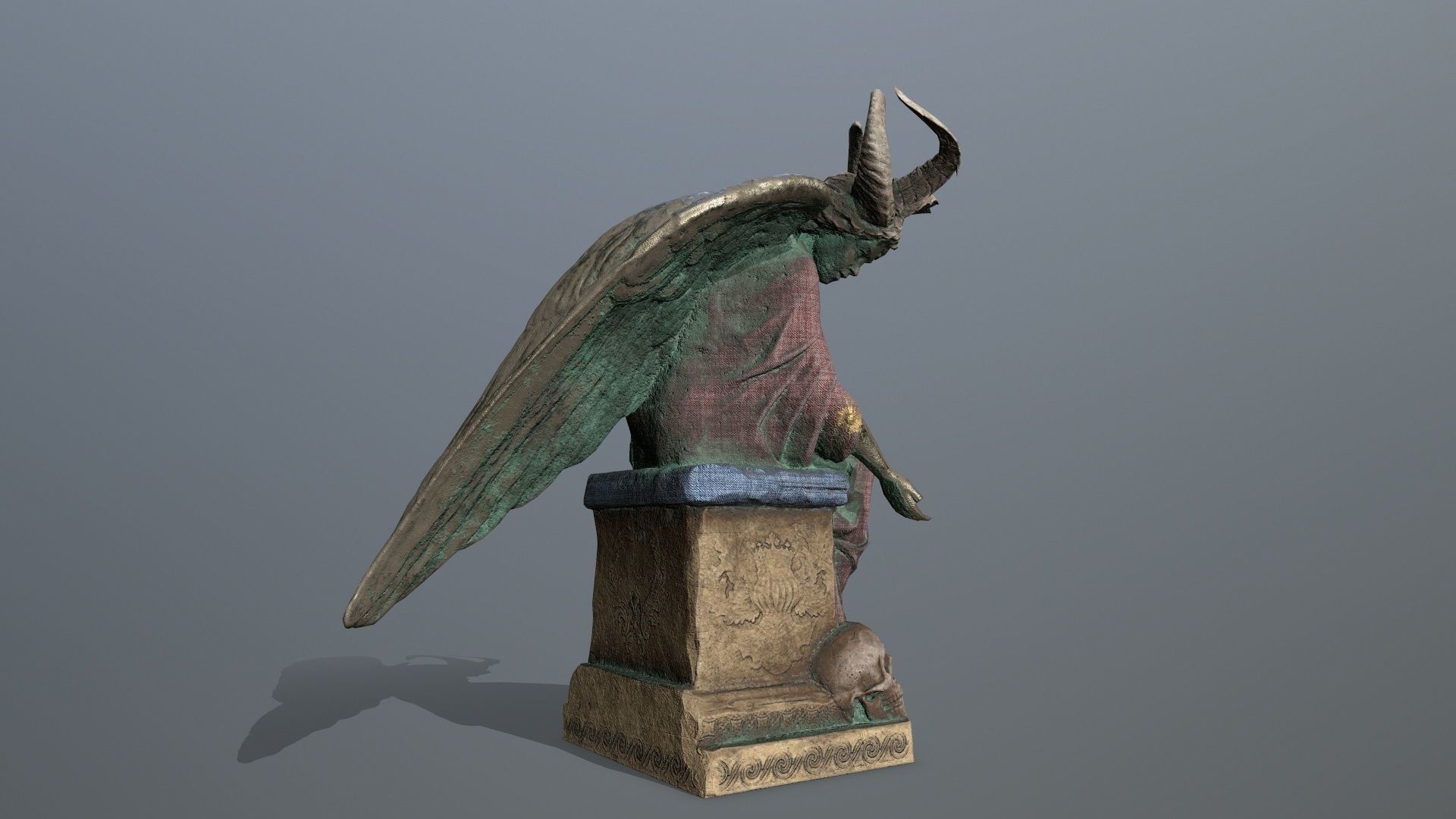Angel Statue Low-poly 3D model_6
