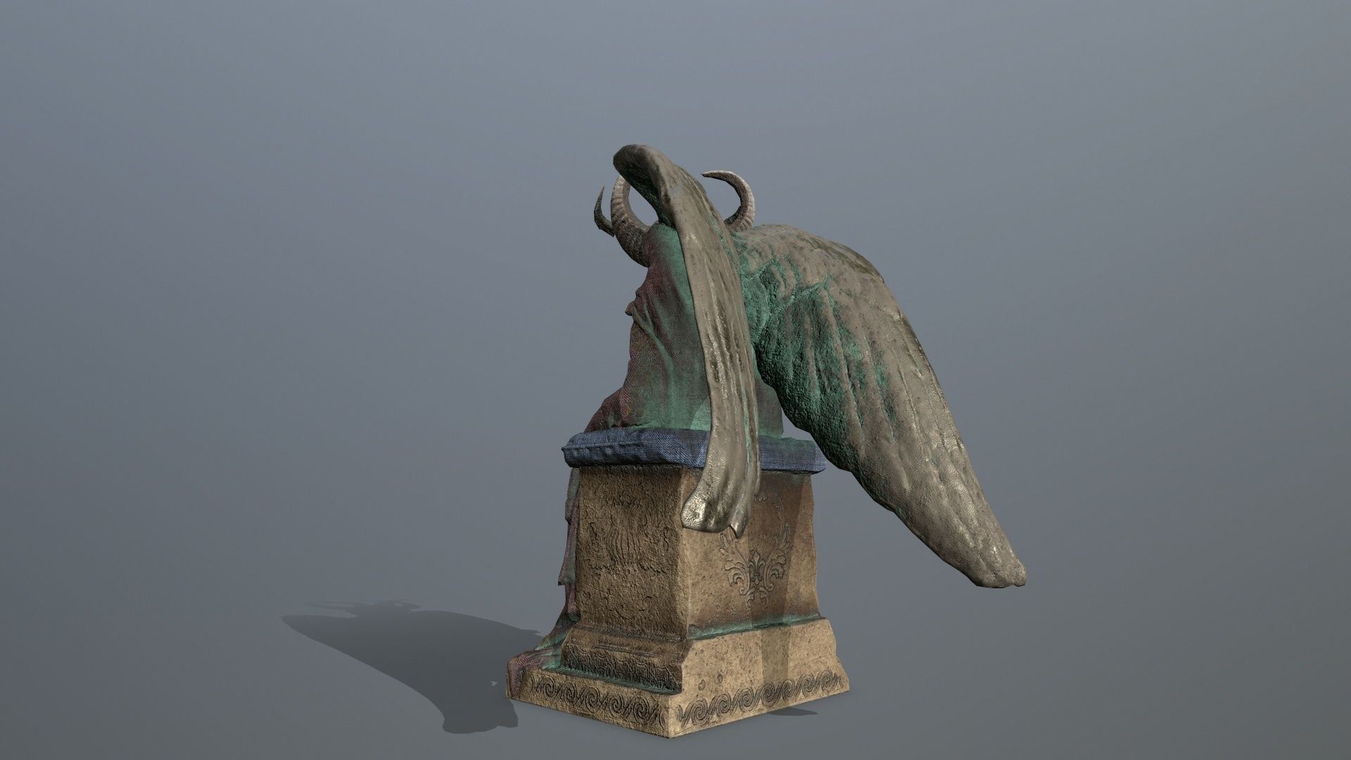 Angel Statue Low-poly 3D model_4