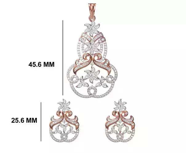 Women Earring Pendant Set STL JCD Details