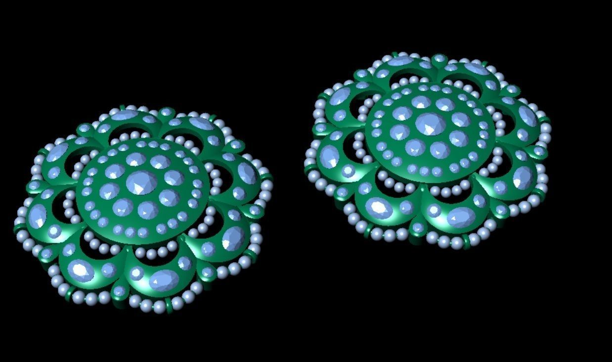 Earrings 3D print model_1