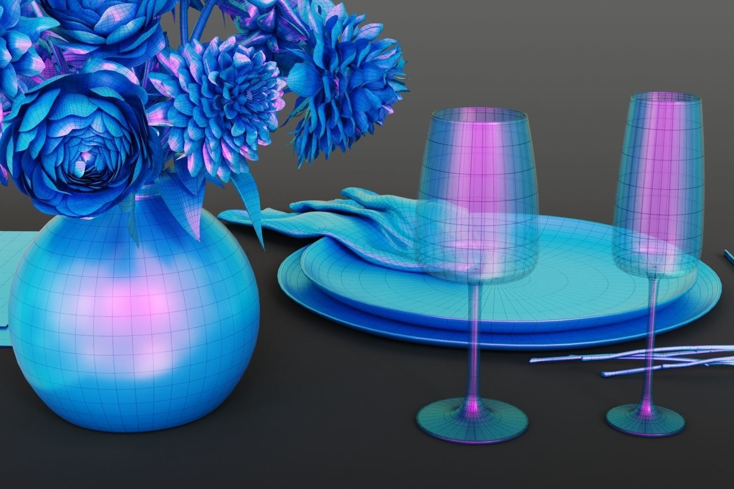 Modern restaurant tableware 3D model_13