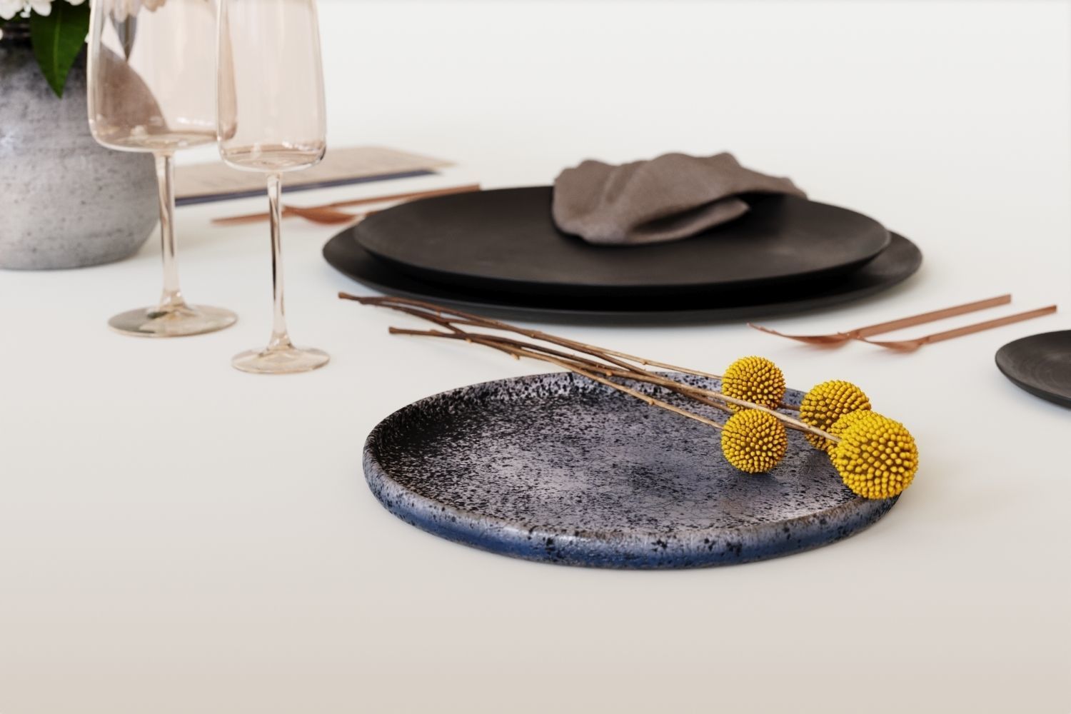 Modern restaurant tableware 3D model_9