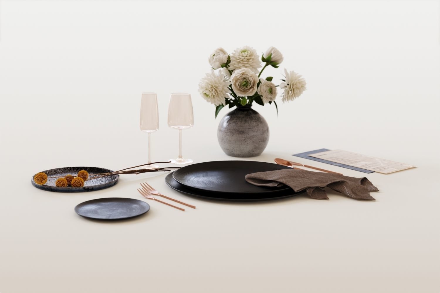 Modern restaurant tableware 3D model_10