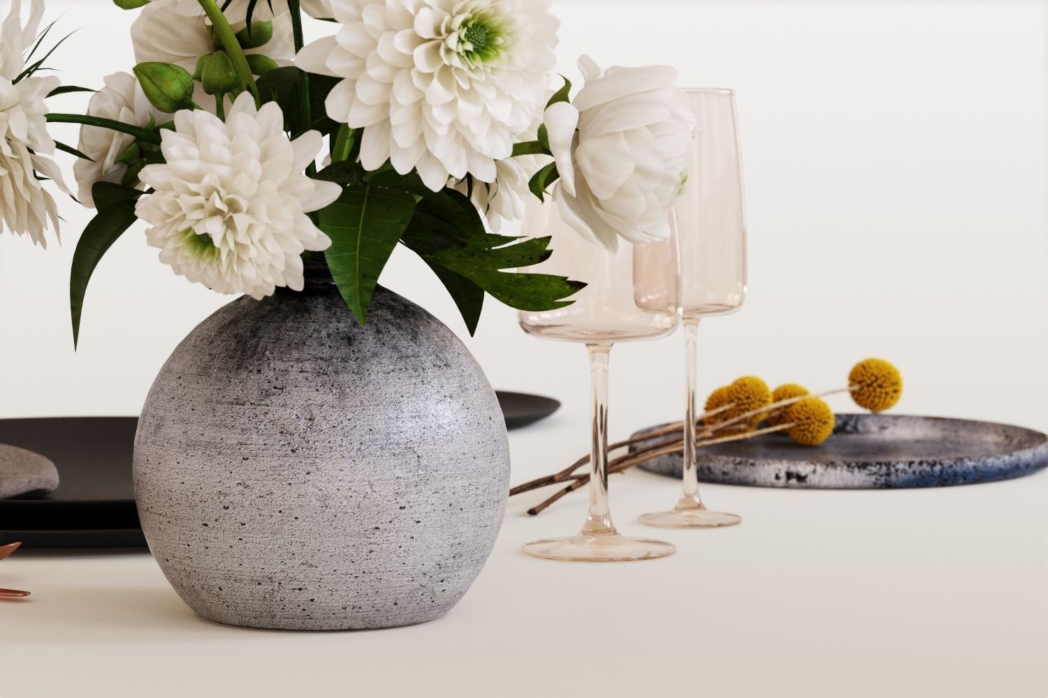 Modern restaurant tableware 3D model_3