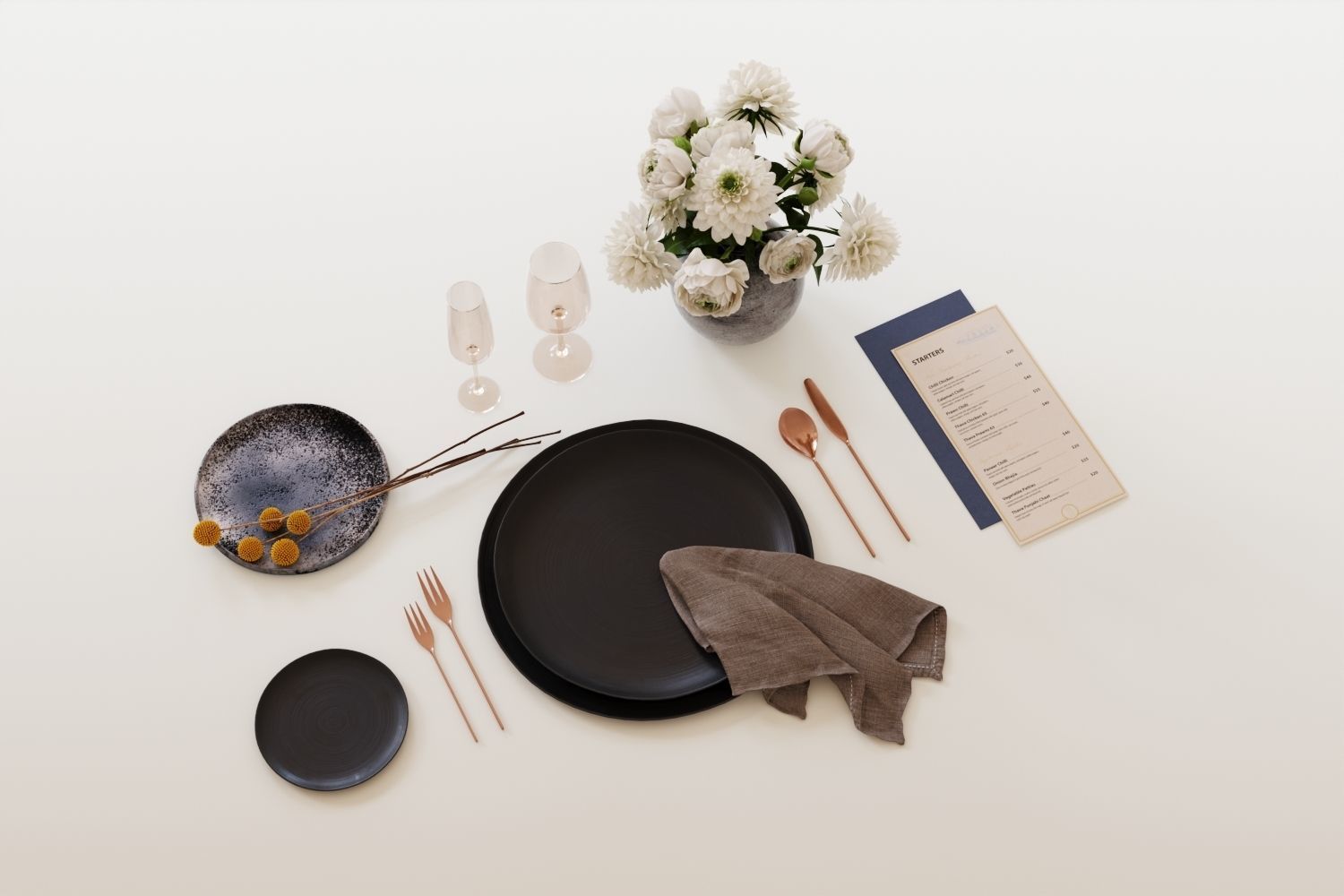 Modern restaurant tableware 3D model_8