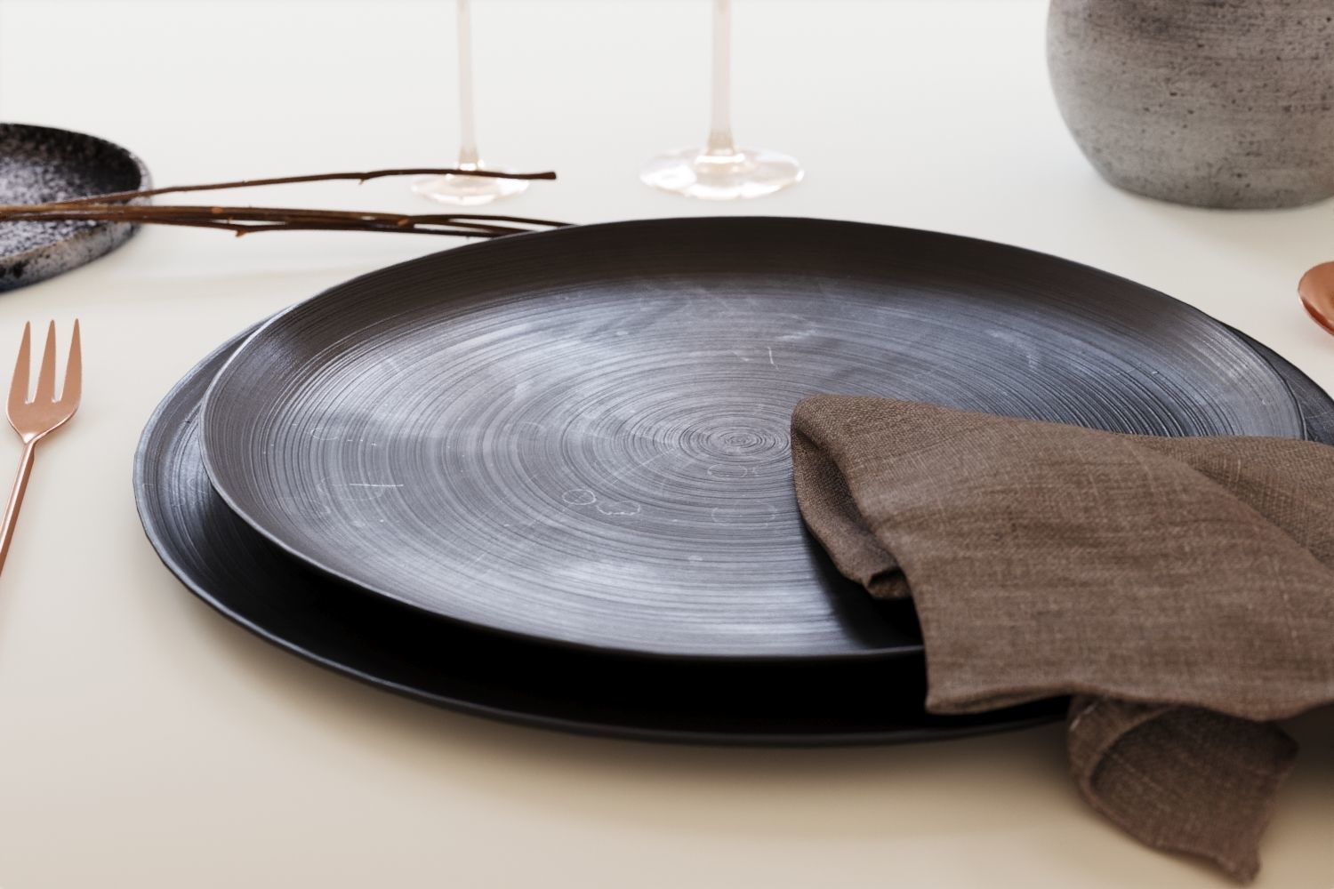 Modern restaurant tableware 3D model_5