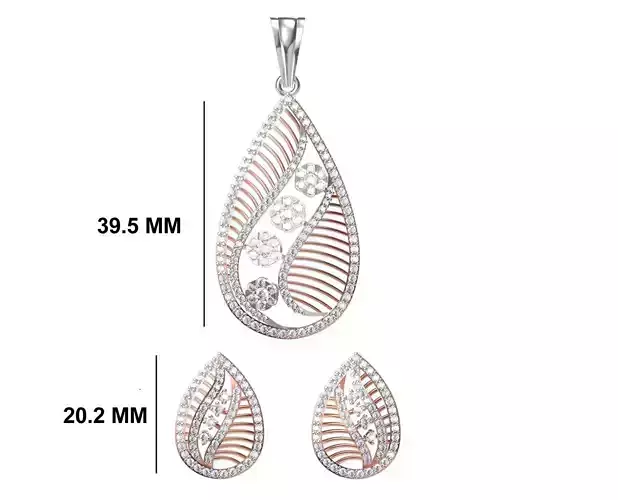 Women Earring Pendant Set STL JCD Details