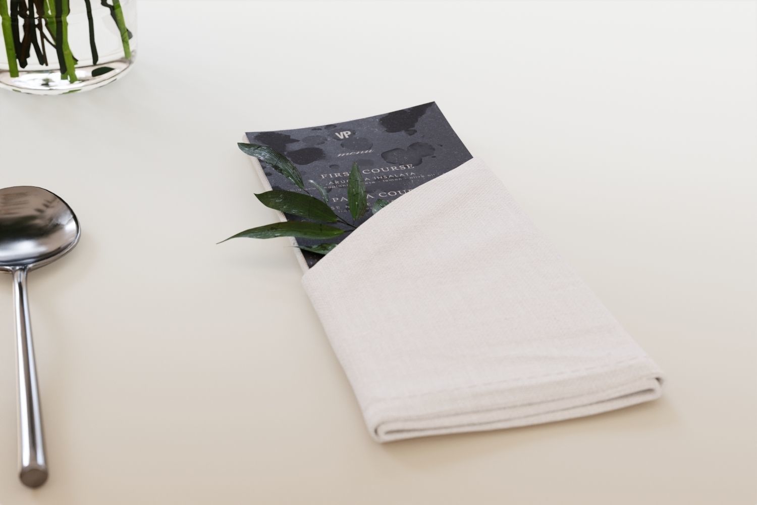 Classic restaurant table setting tableware 3D model_6