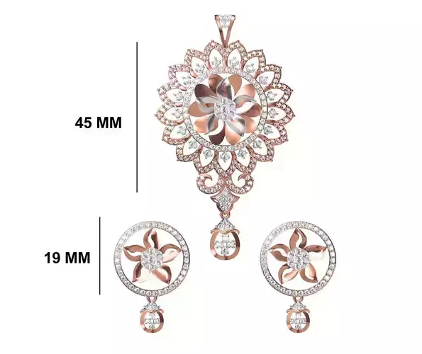 Women Earring Pendant Set STL JCD Details