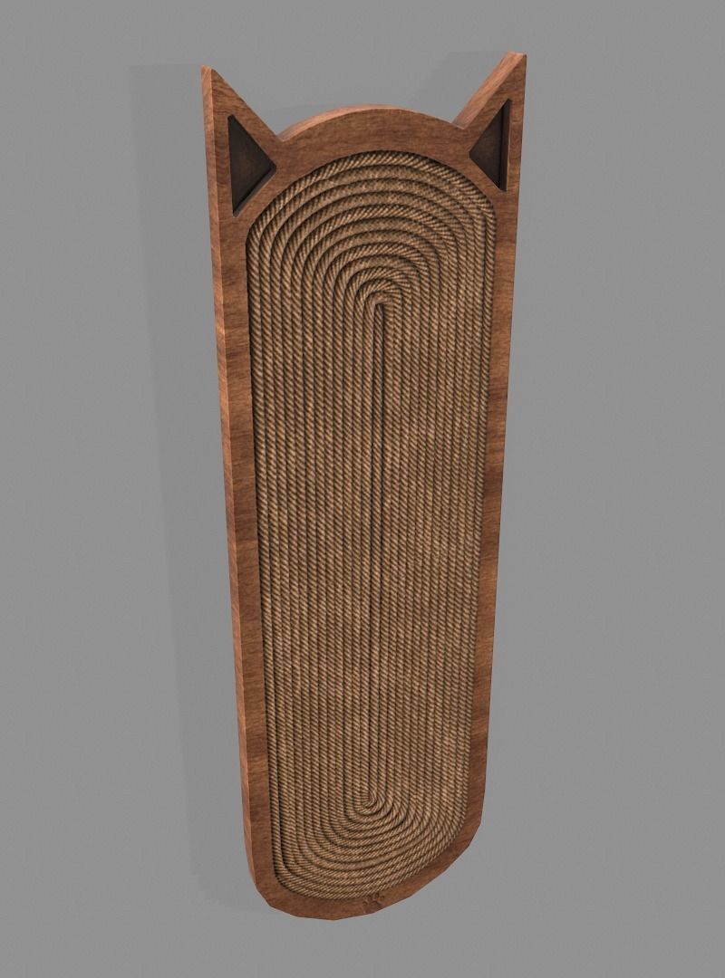 Lowpoly Cat Scratching Board Pbr Low-poly 3D model_3