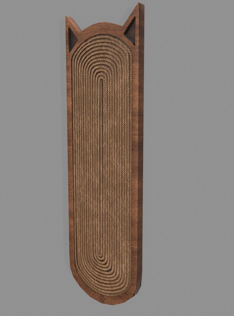 Lowpoly Cat Scratching Board Pbr Low-poly 3D model_2