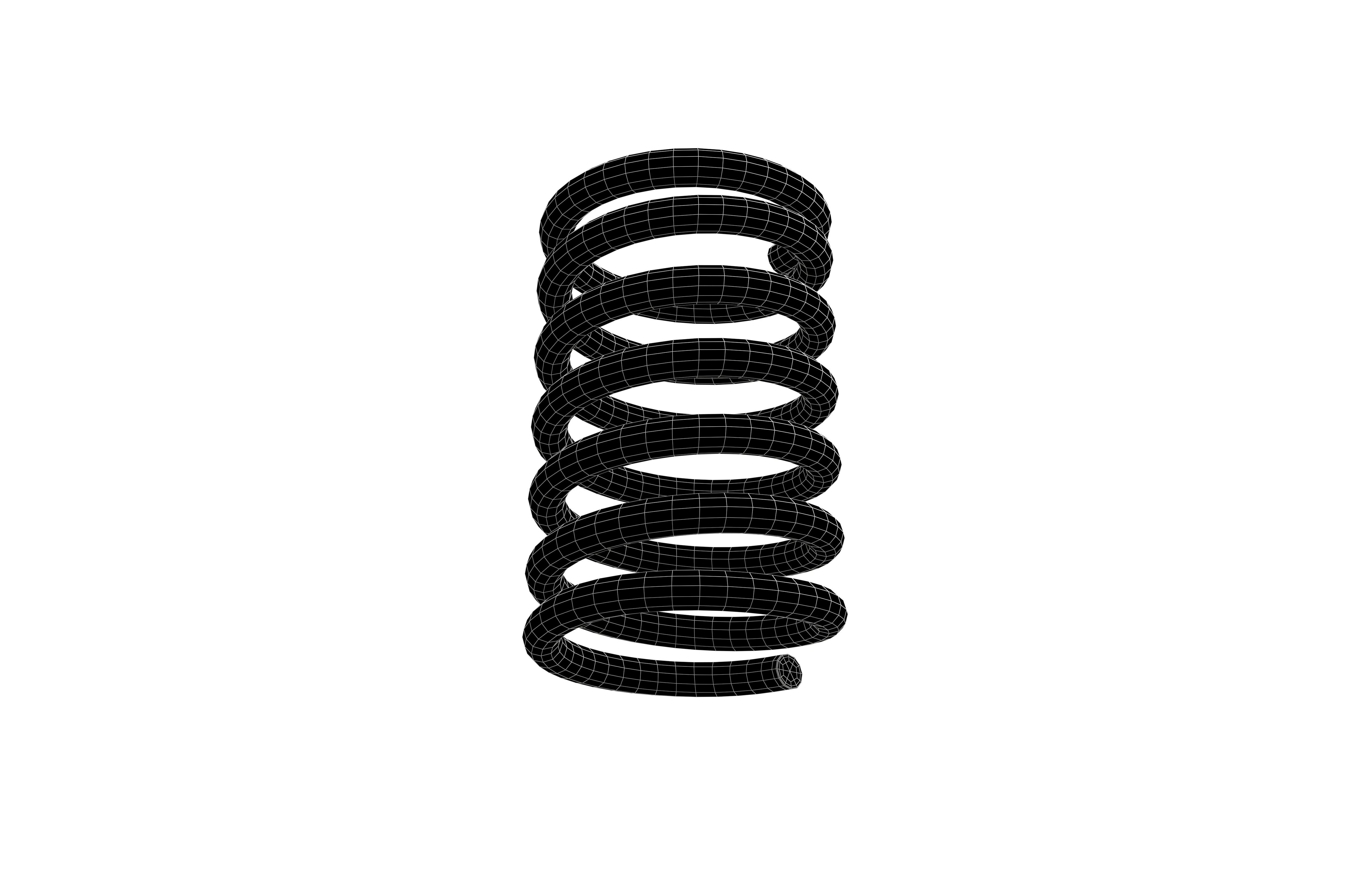 Coil Spring V1 001 Low-poly 3D model_7