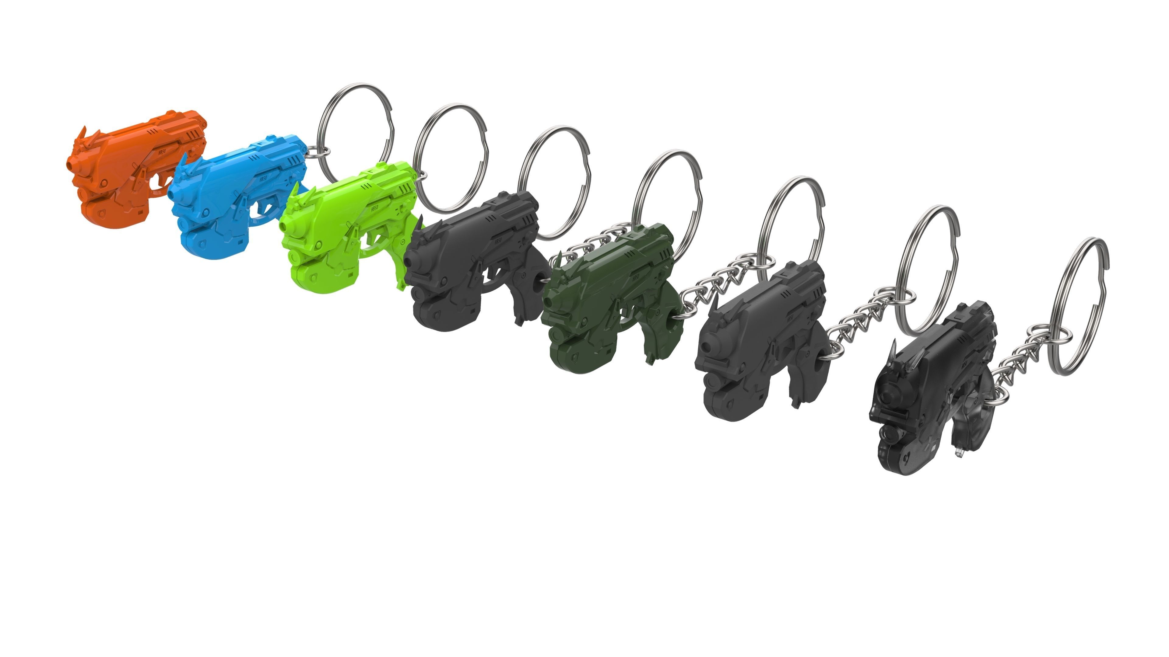 Keychain - DVa Blaster - Overwatch - Printable model - STL 3D print model_8