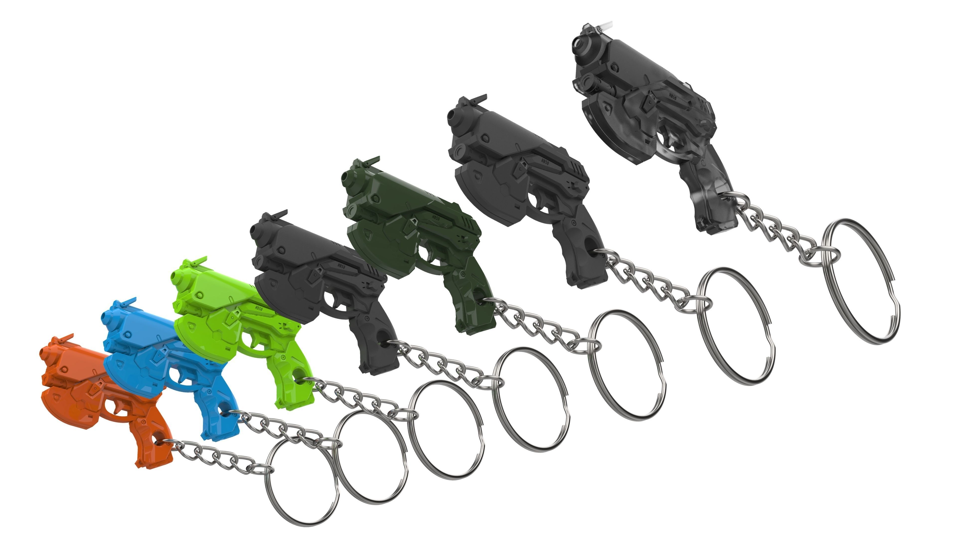 Keychain - DVa Blaster - Overwatch - Printable model - STL 3D print model_9
