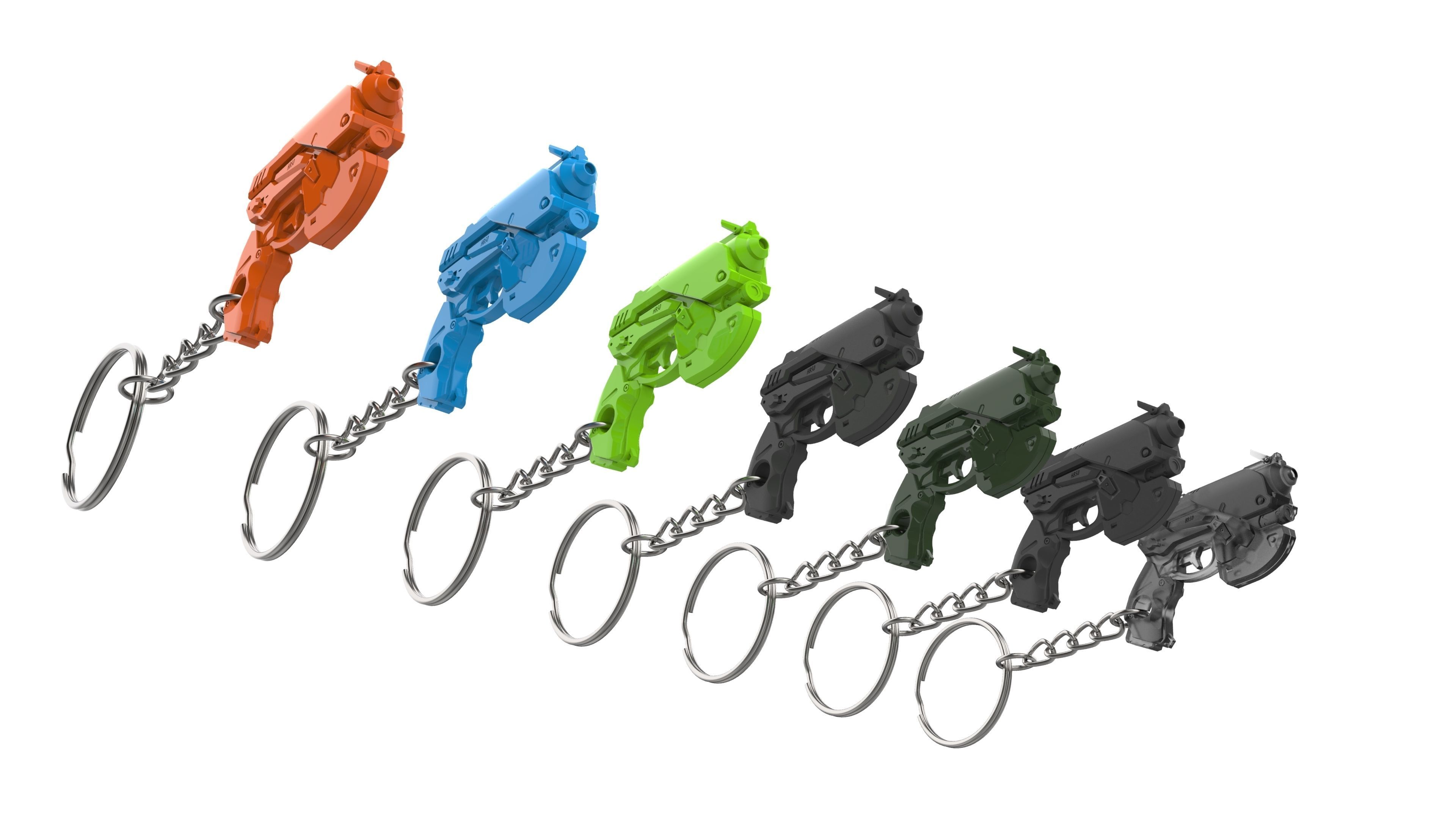 Keychain - DVa Blaster - Overwatch - Printable model - STL 3D print model_14