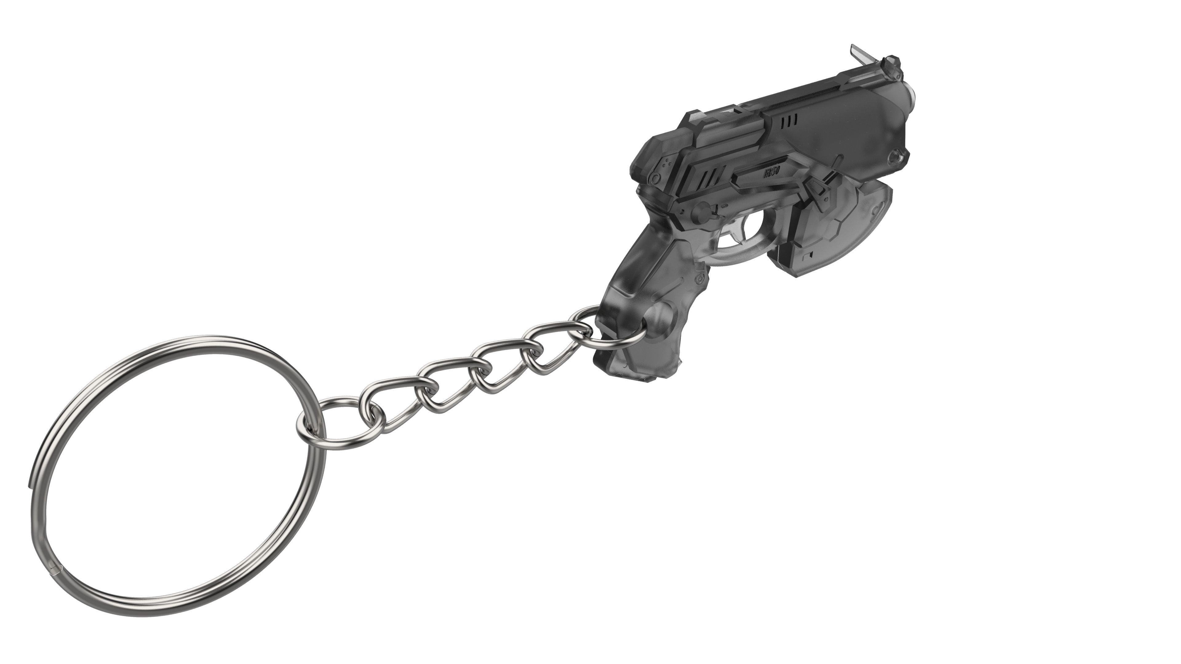 Keychain - DVa Blaster - Overwatch - Printable model - STL 3D print model_7