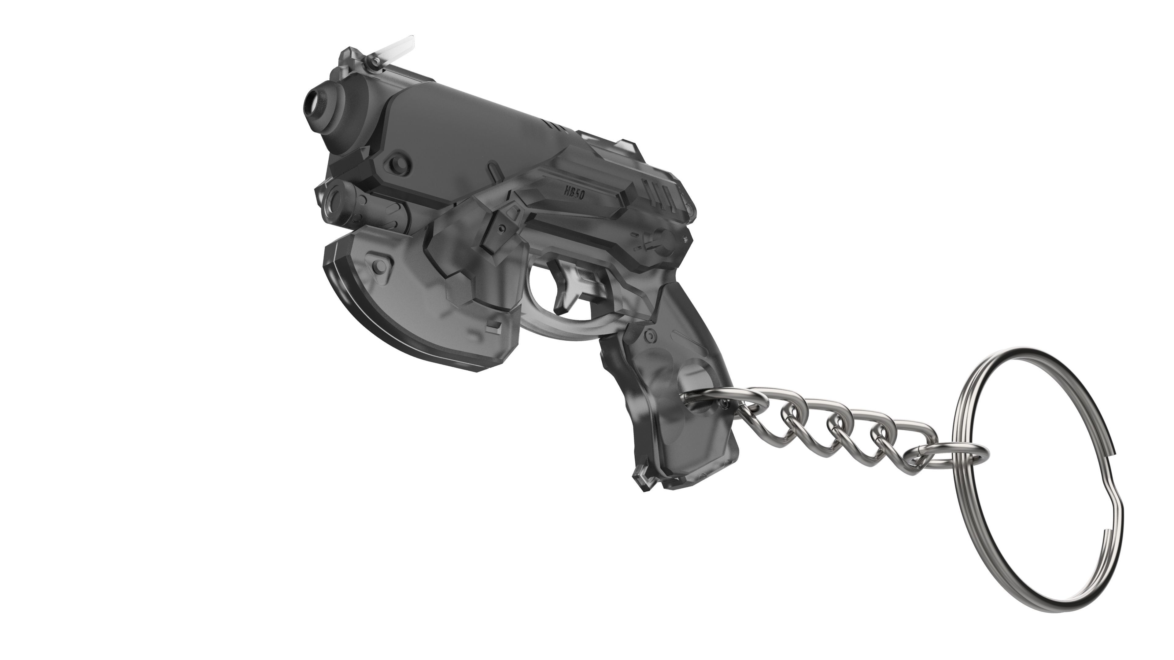 Keychain - DVa Blaster - Overwatch - Printable model - STL 3D print model_2