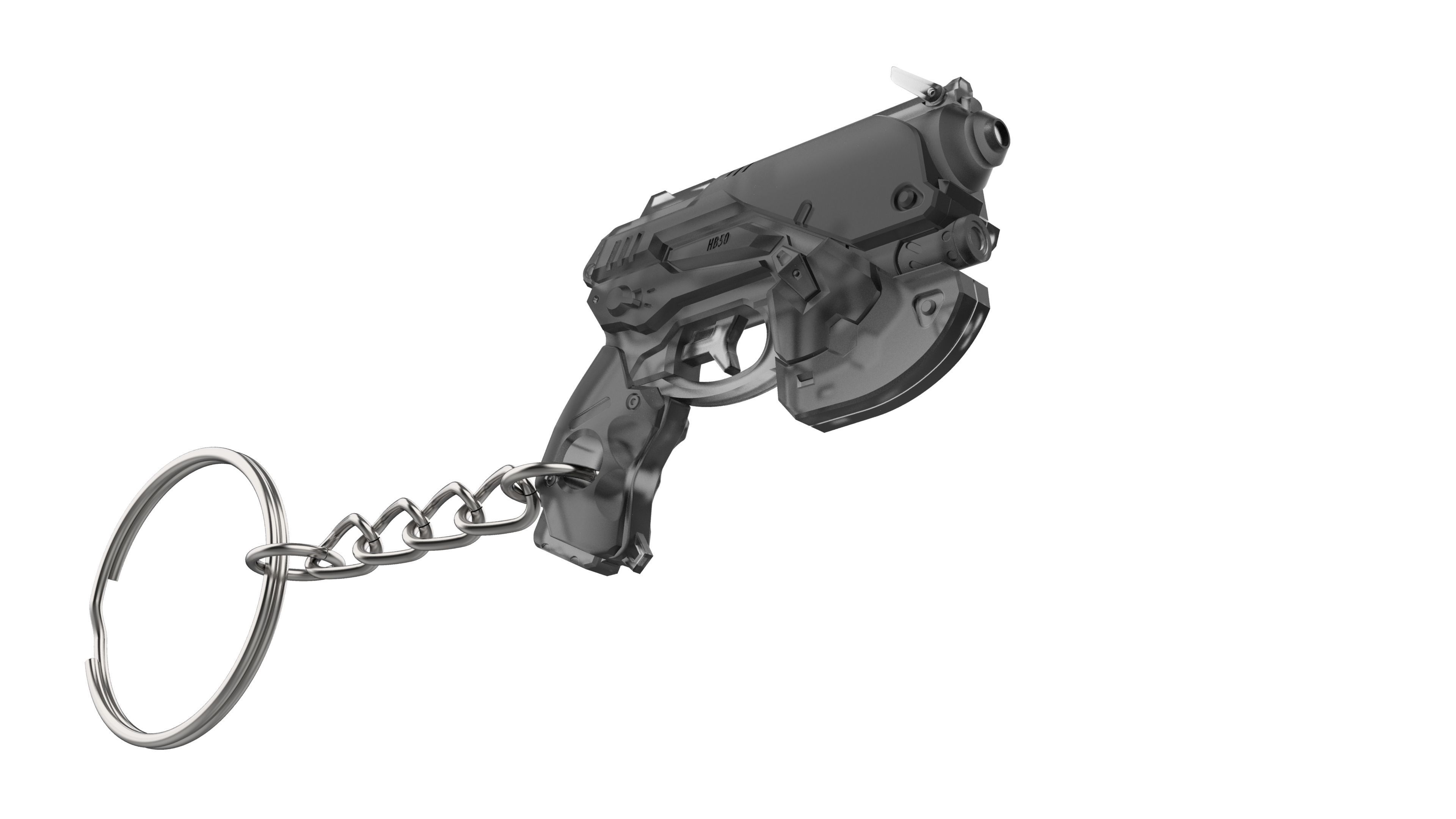 Keychain - DVa Blaster - Overwatch - Printable model - STL 3D print model_3