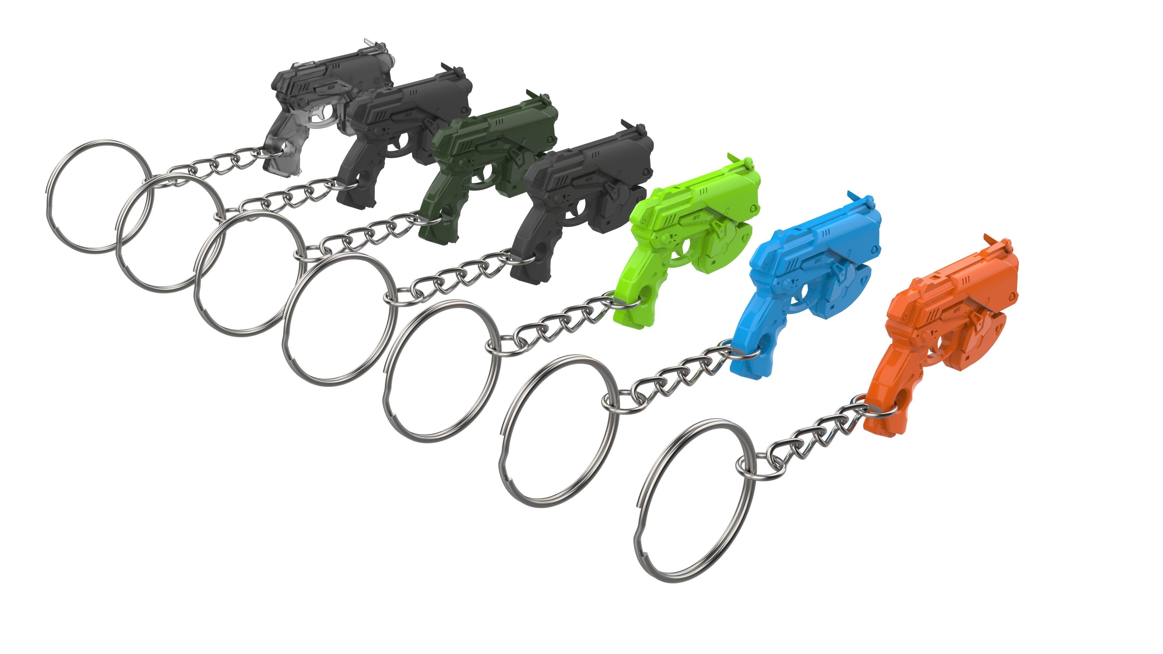 Keychain - DVa Blaster - Overwatch - Printable model - STL 3D print model_12