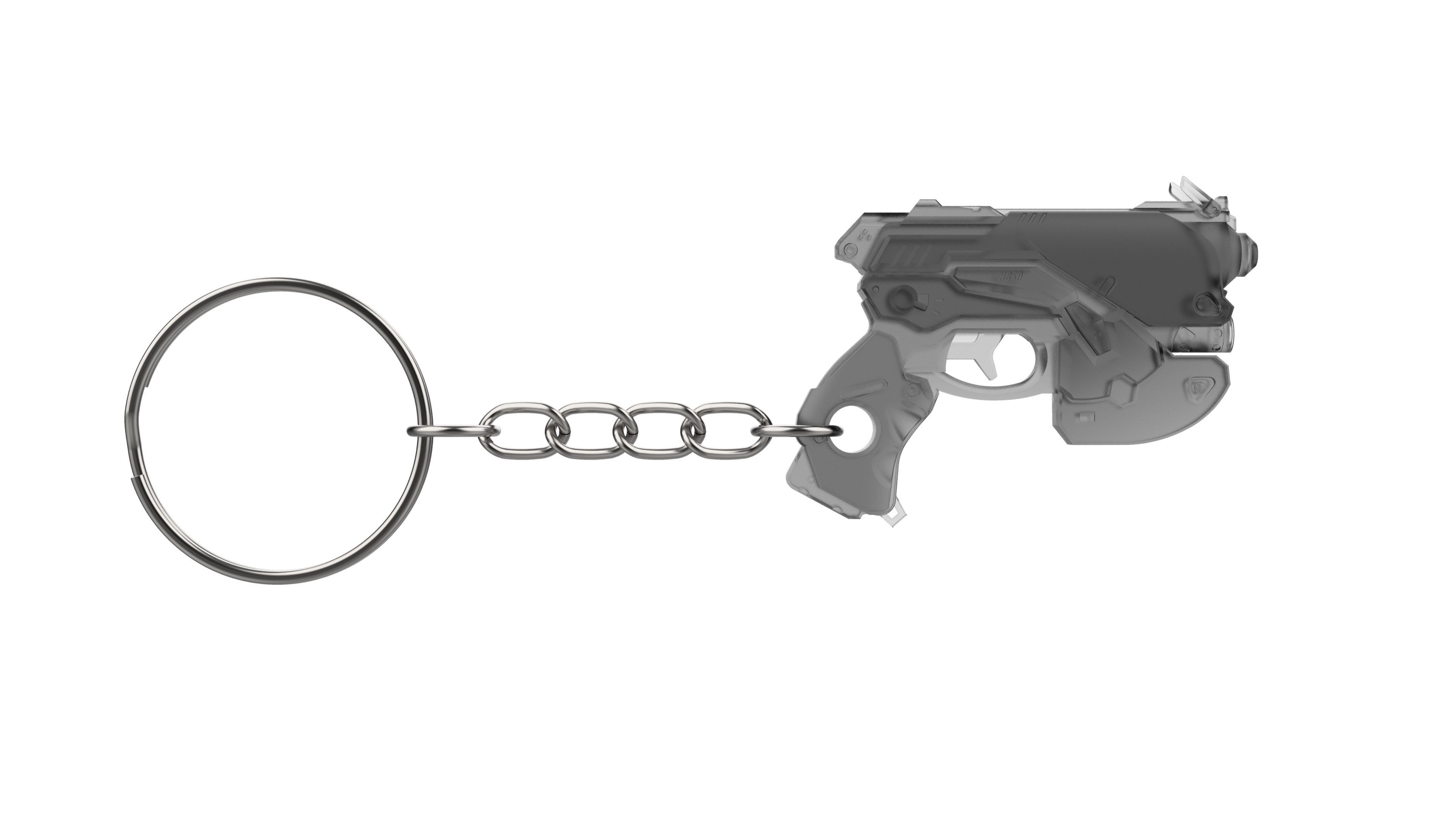 Keychain - DVa Blaster - Overwatch - Printable model - STL 3D print model_5