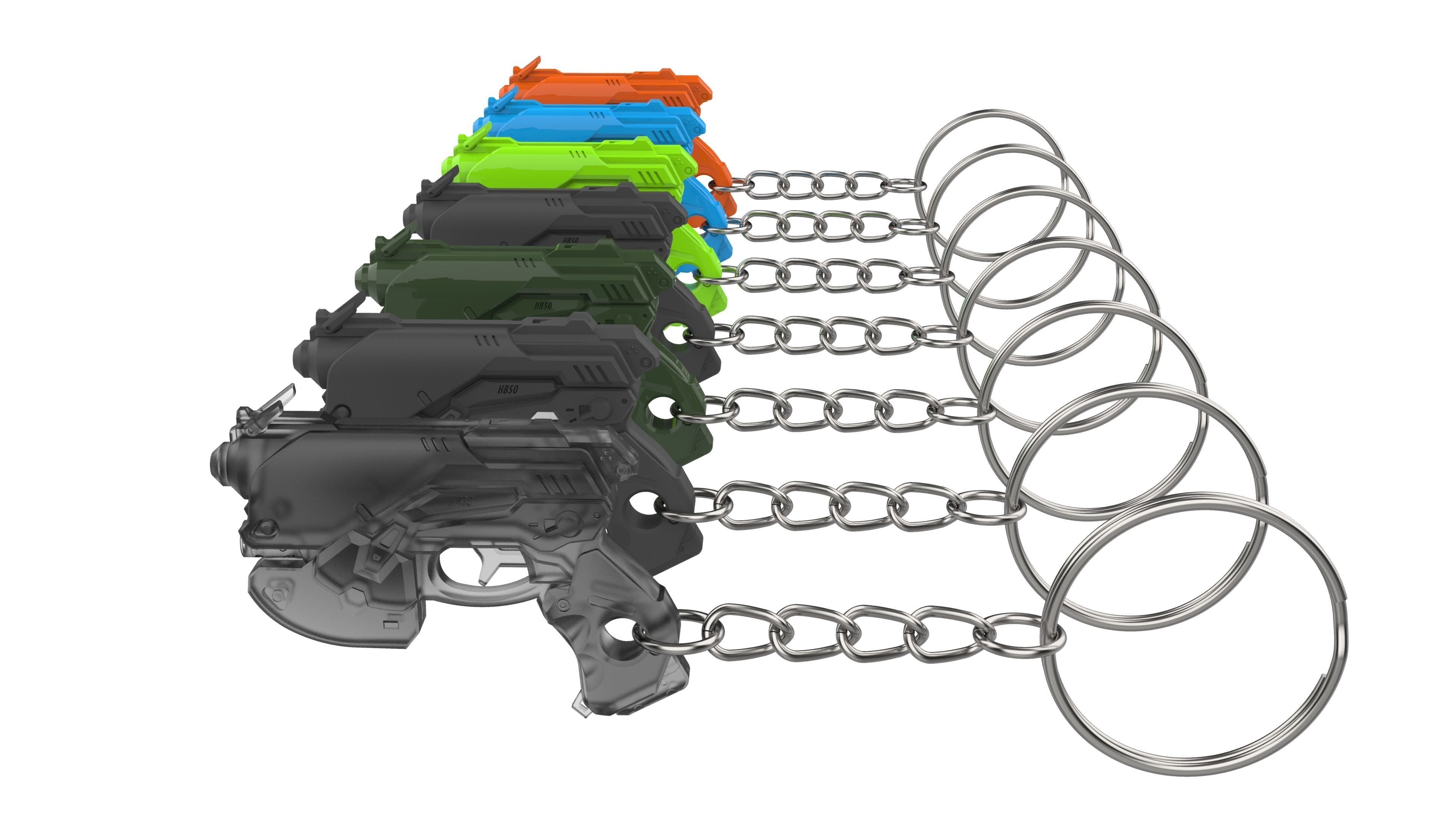 Keychain - DVa Blaster - Overwatch - Printable model - STL 3D print model_10