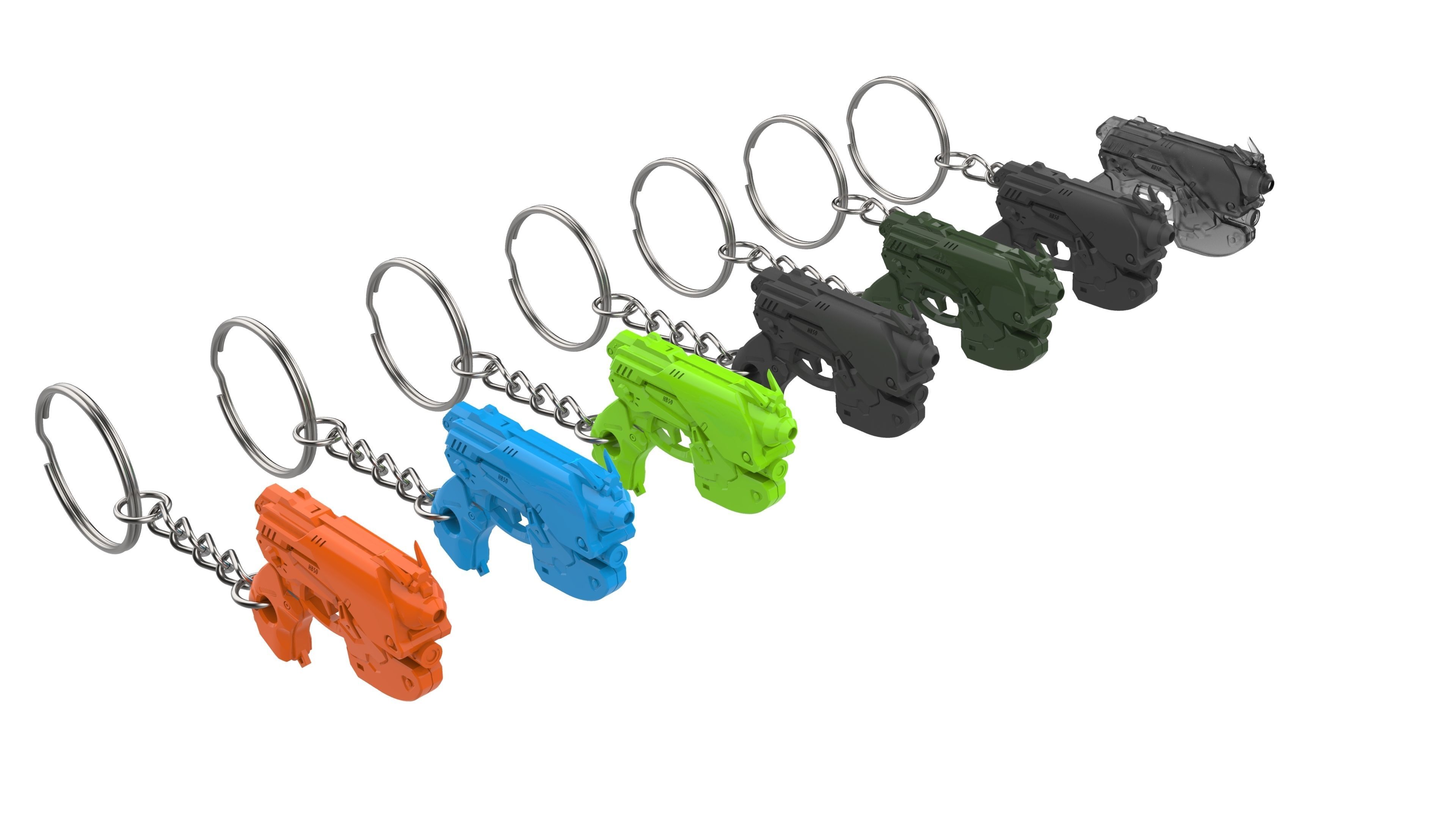 Keychain - DVa Blaster - Overwatch - Printable model - STL 3D print model_16