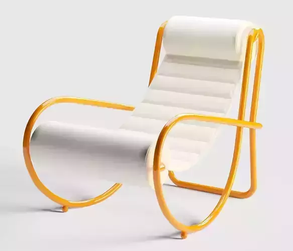 Locus Solus Orange Armchair by Gae Aulenti
