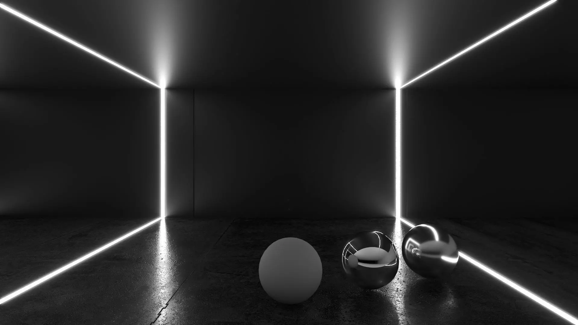 Dark modern car showroom 3D model_0