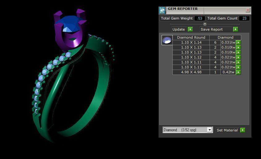 Diamond Ring 3D print model_3