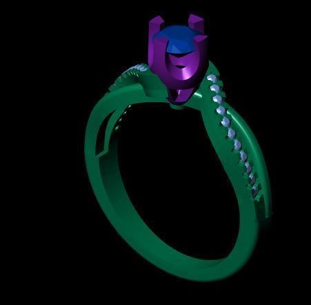 Diamond Ring 3D print model_5