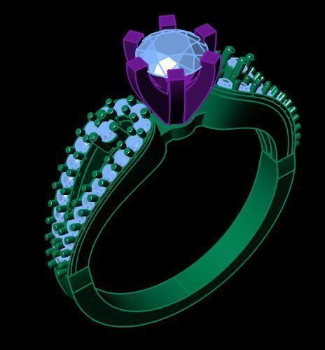 Diamond Ring 3D print model_5