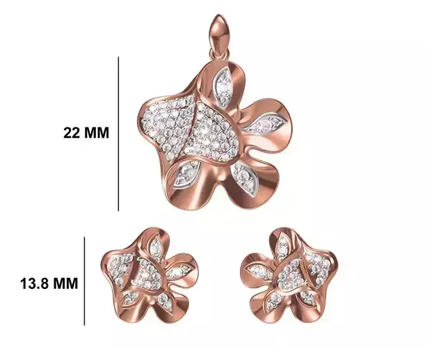 Women Earring Pendant Set STL JCD Details