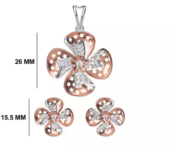 Women Earring Pendant Set STL JCD Details