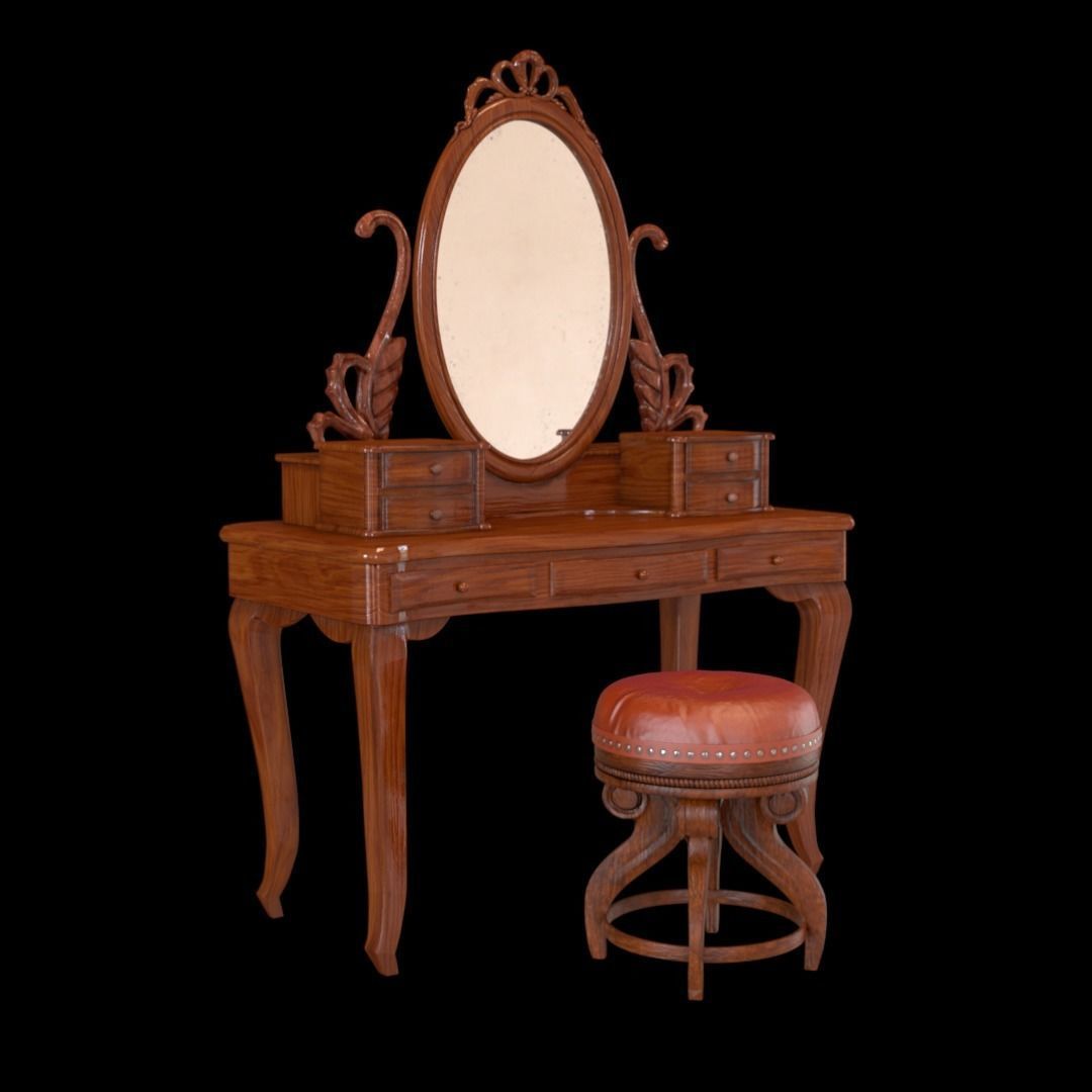 Rustic Vanity Low-poly 3D model_2