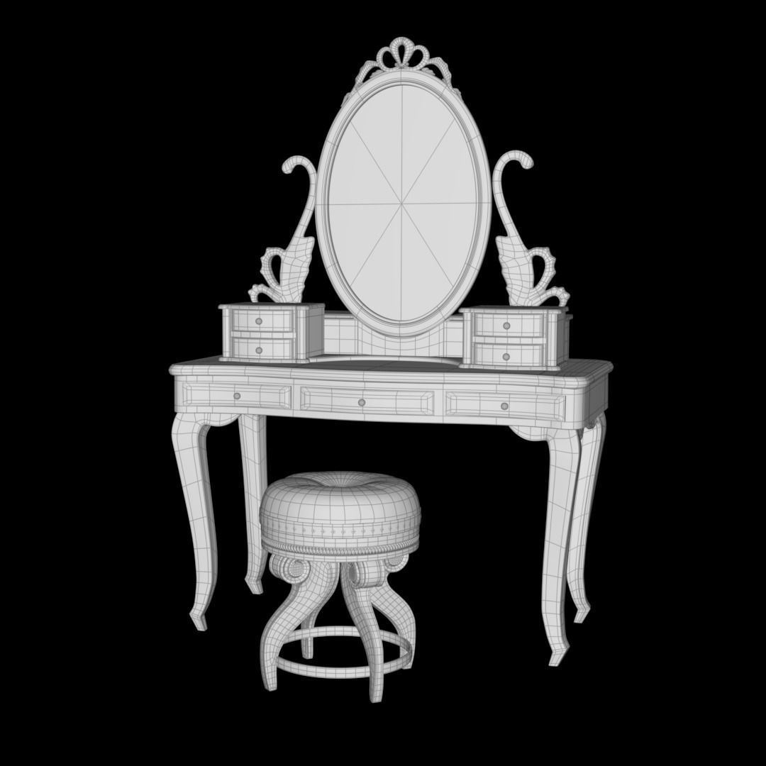 Rustic Vanity Low-poly 3D model_12