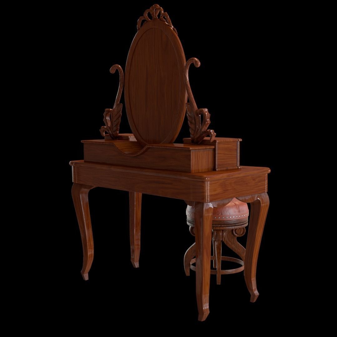 Rustic Vanity Low-poly 3D model_8