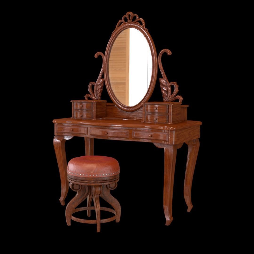 Rustic Vanity Low-poly 3D model_4