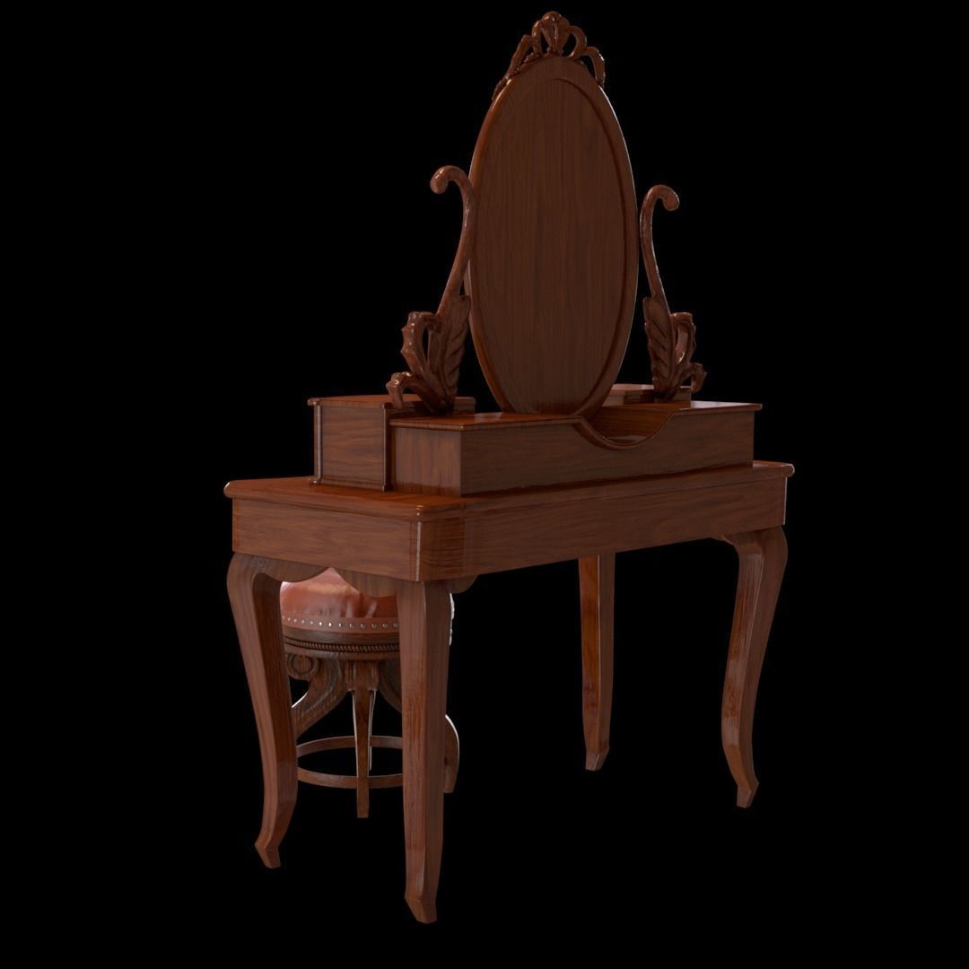 Rustic Vanity Low-poly 3D model_6