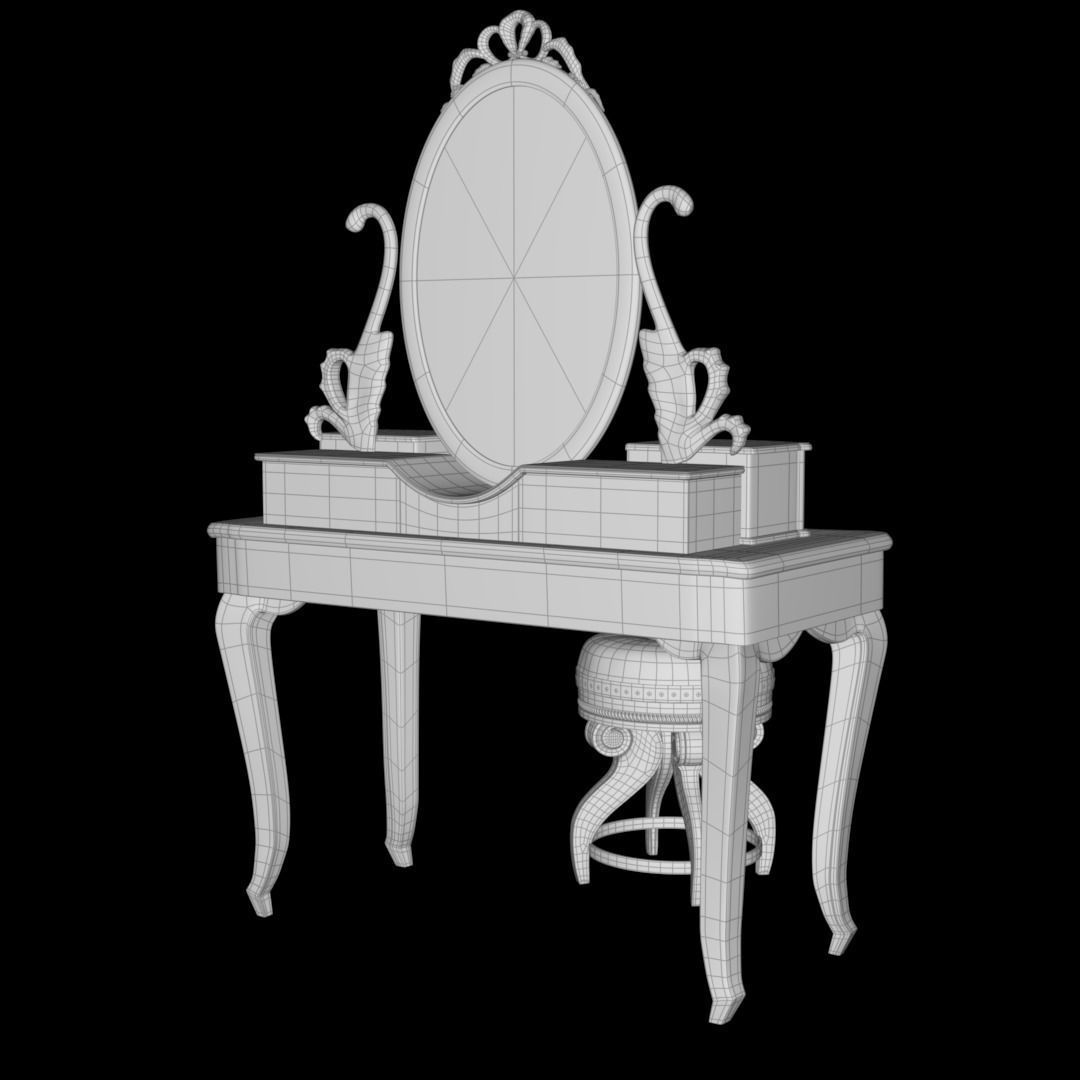Rustic Vanity Low-poly 3D model_16