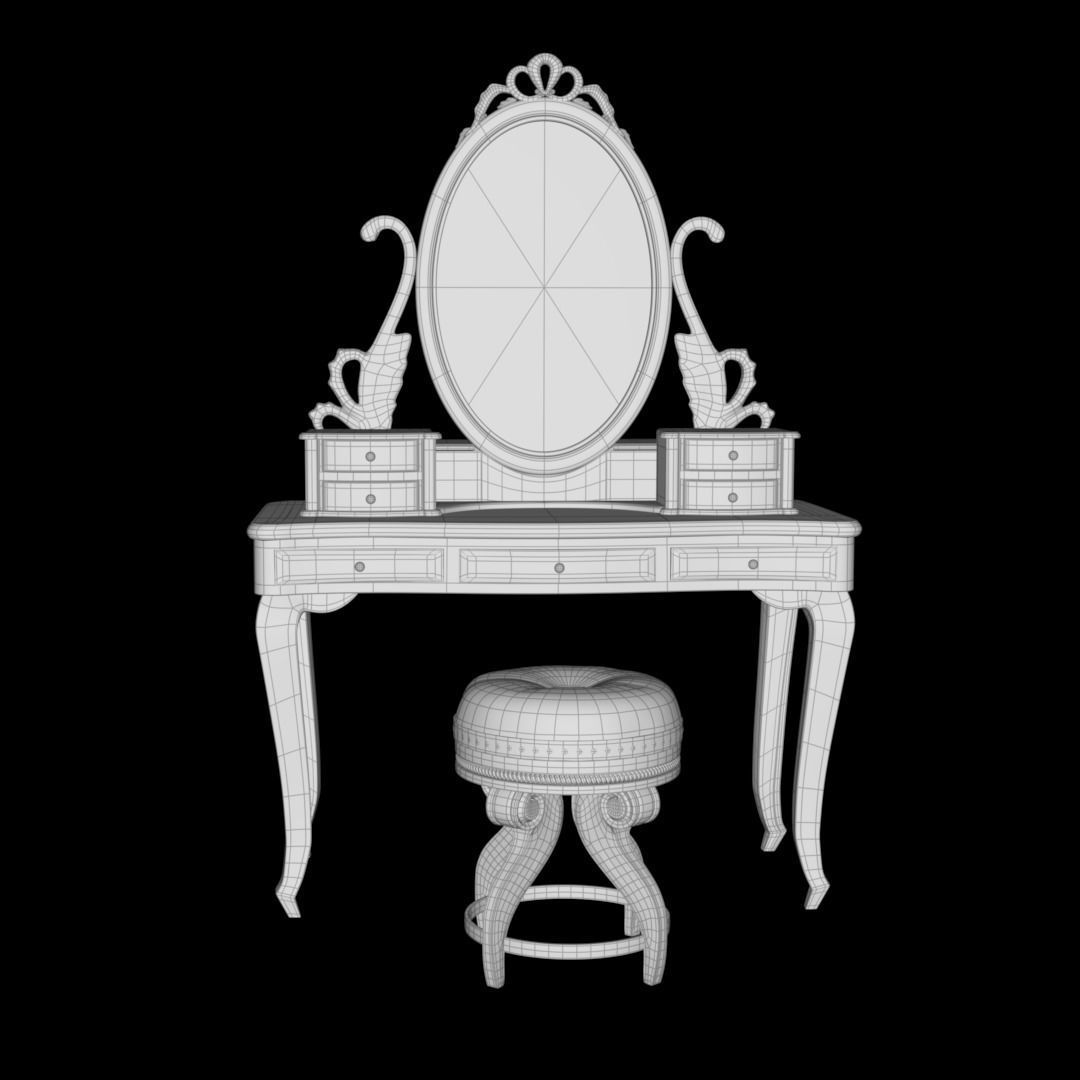 Rustic Vanity Low-poly 3D model_11