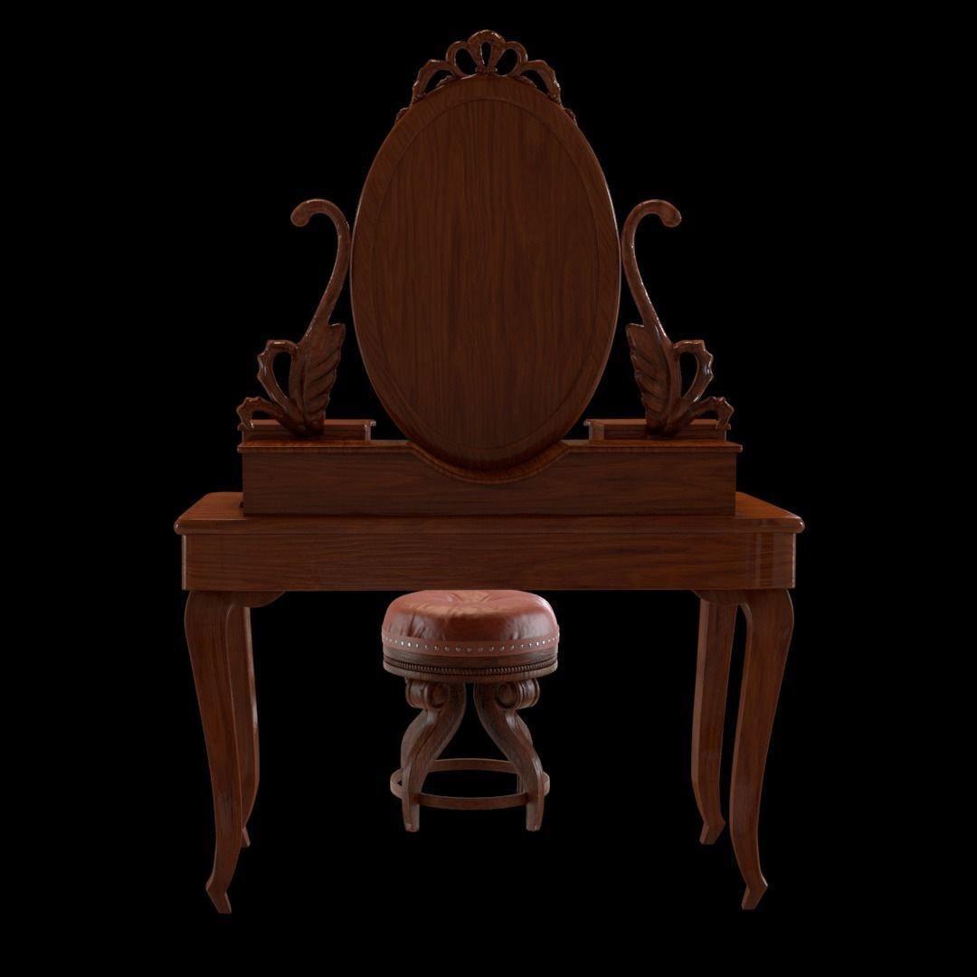 Rustic Vanity Low-poly 3D model_7