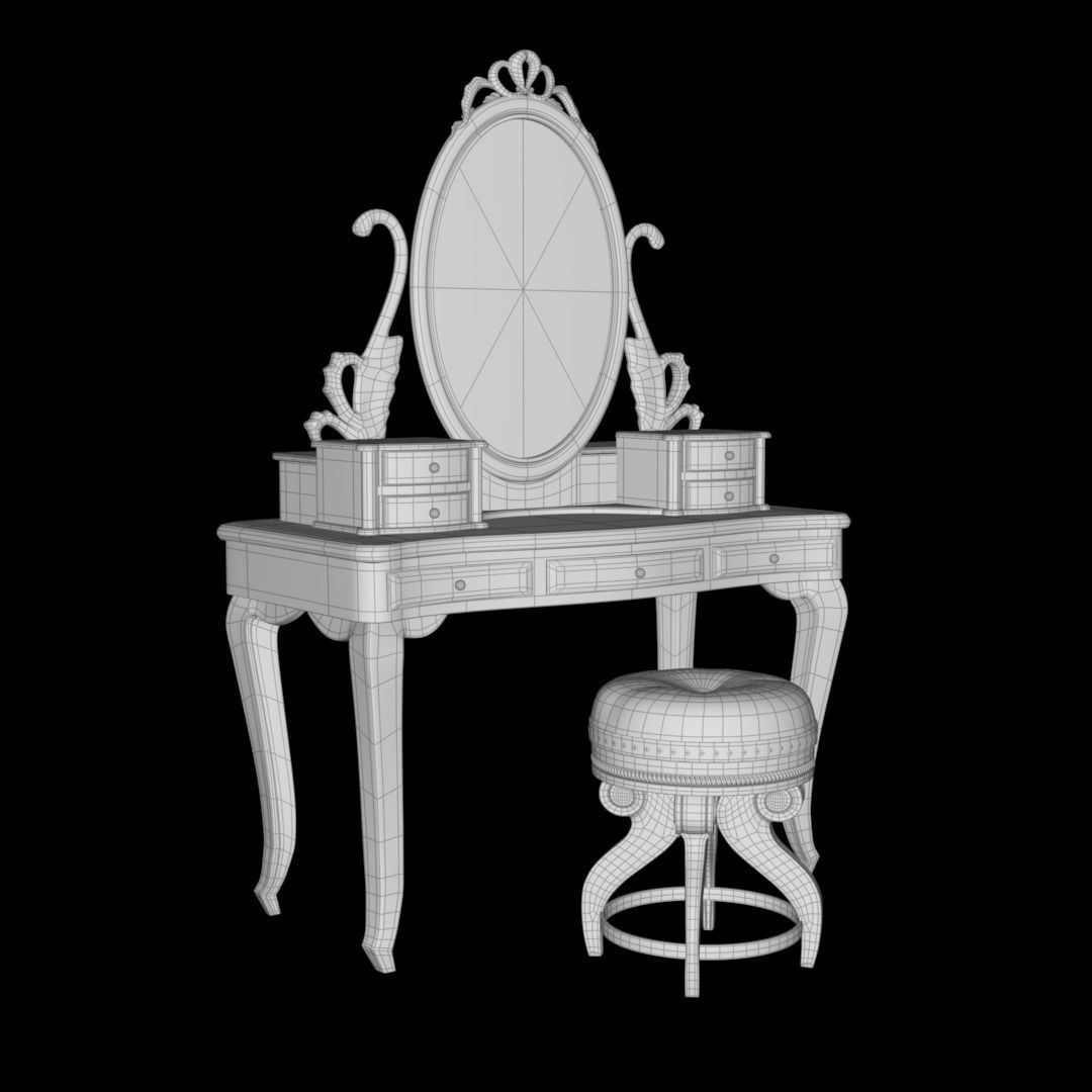 Rustic Vanity Low-poly 3D model_10