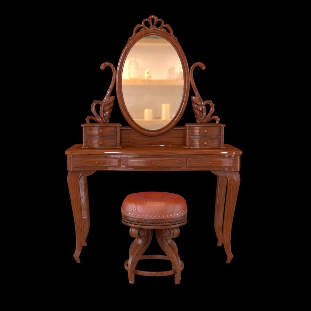 Rustic Vanity Low-poly 3D model_3