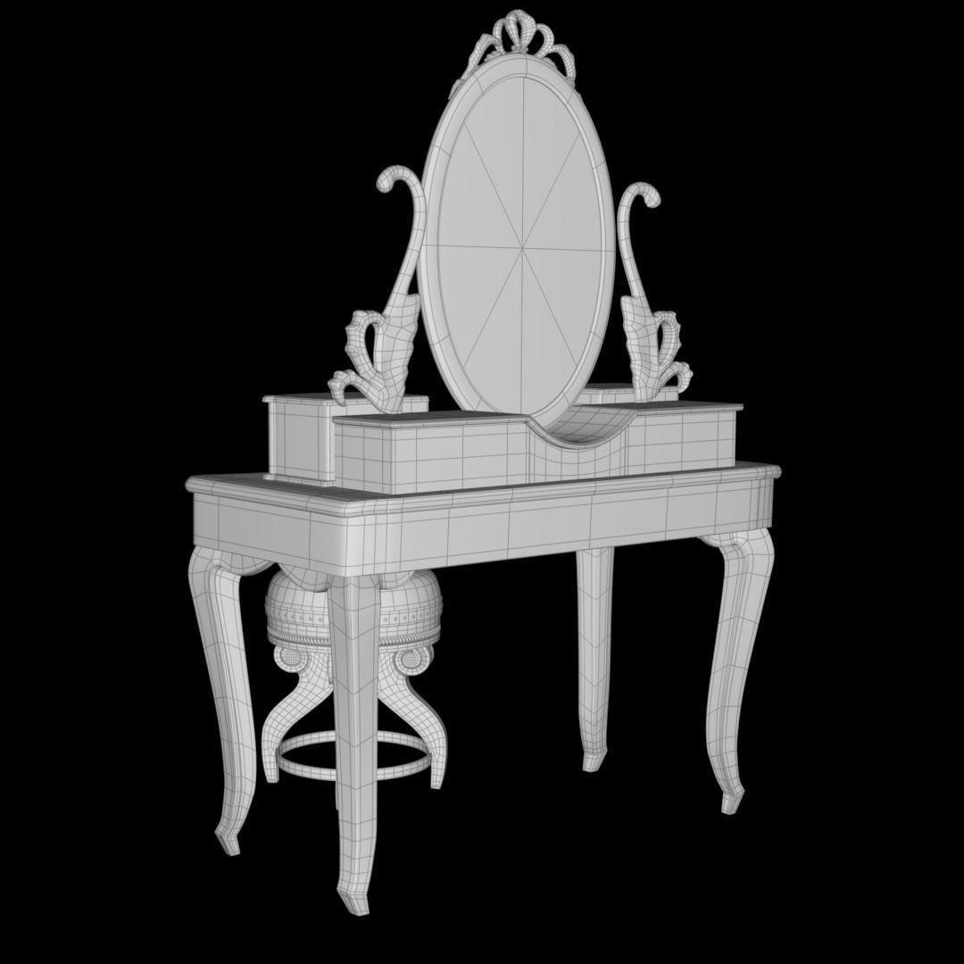 Rustic Vanity Low-poly 3D model_14