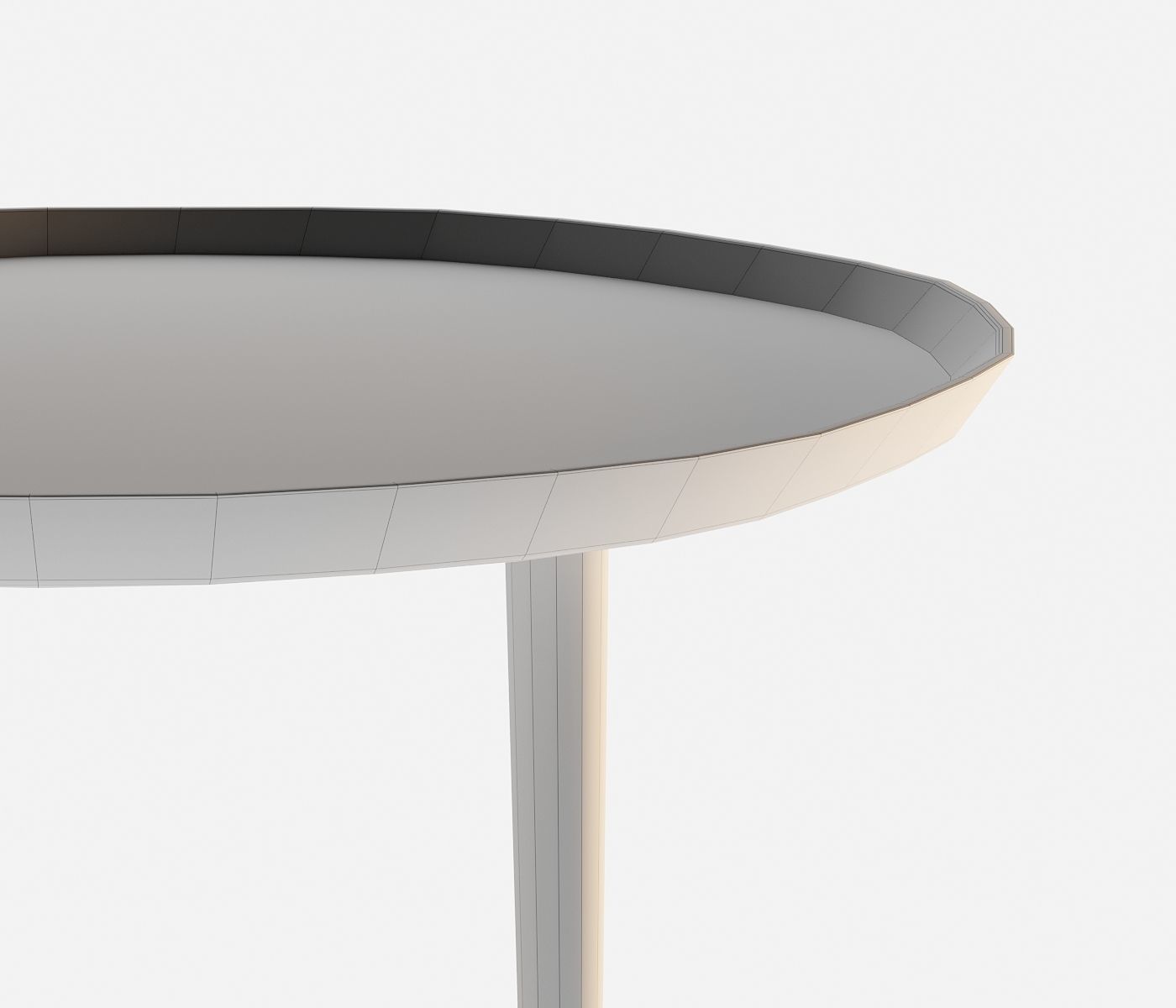 Oval gold Low-poly table 3D model_7