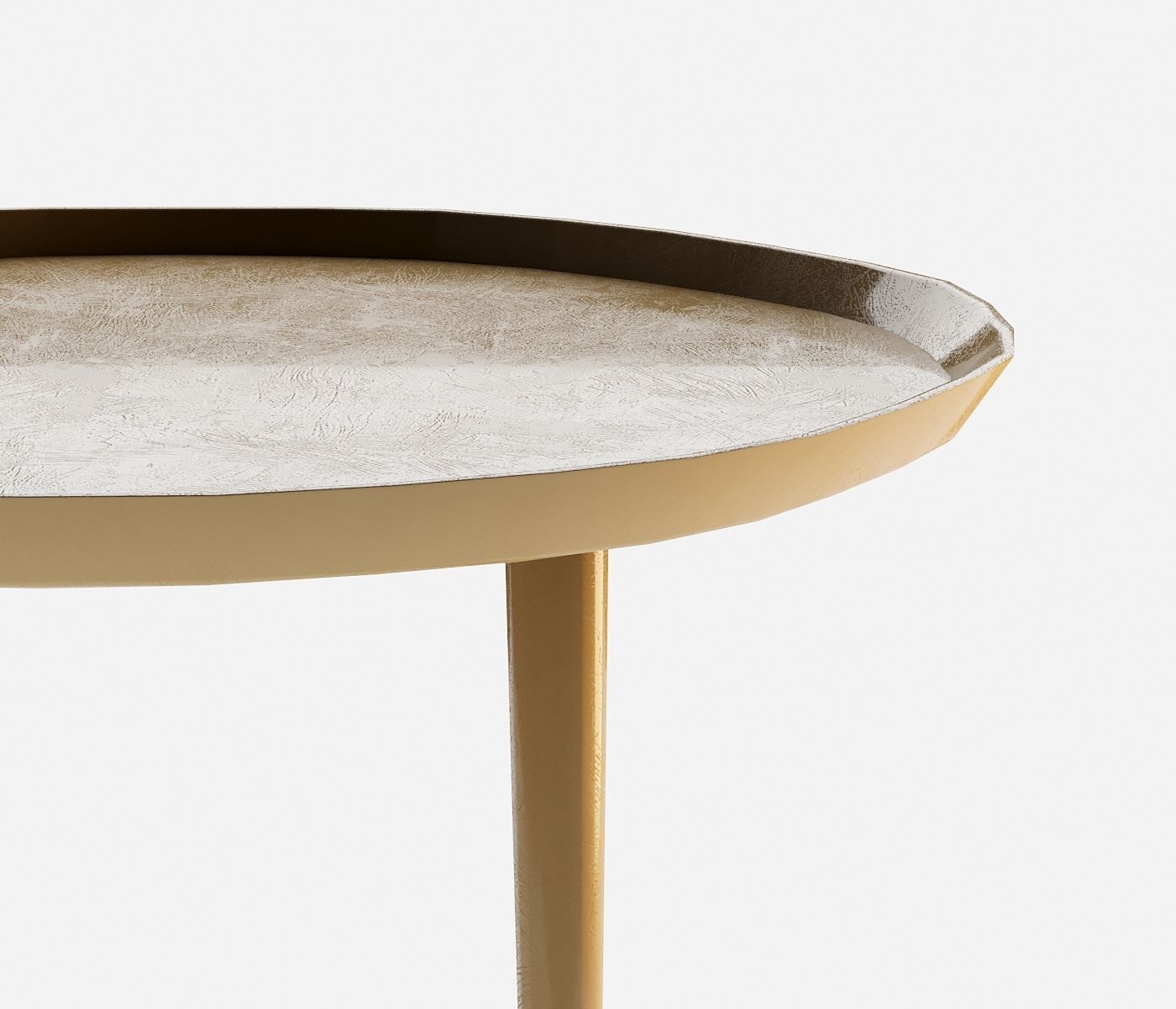 Oval gold Low-poly table 3D model_3